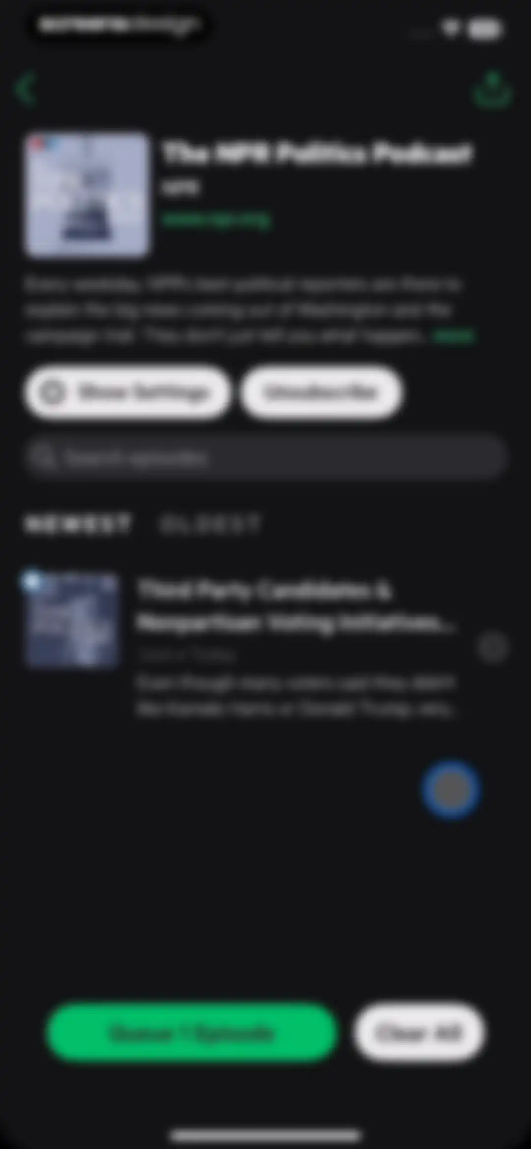 Castro: Podcast App & Player screen 63