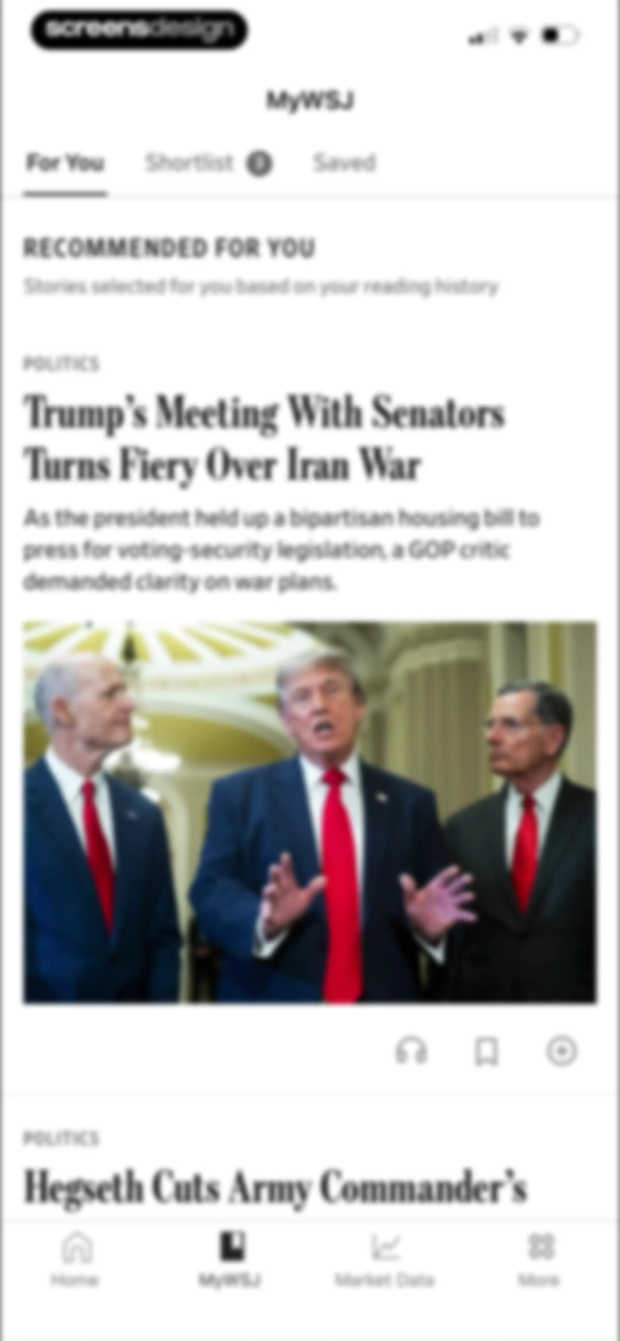 The Wall Street Journal. News screen 35