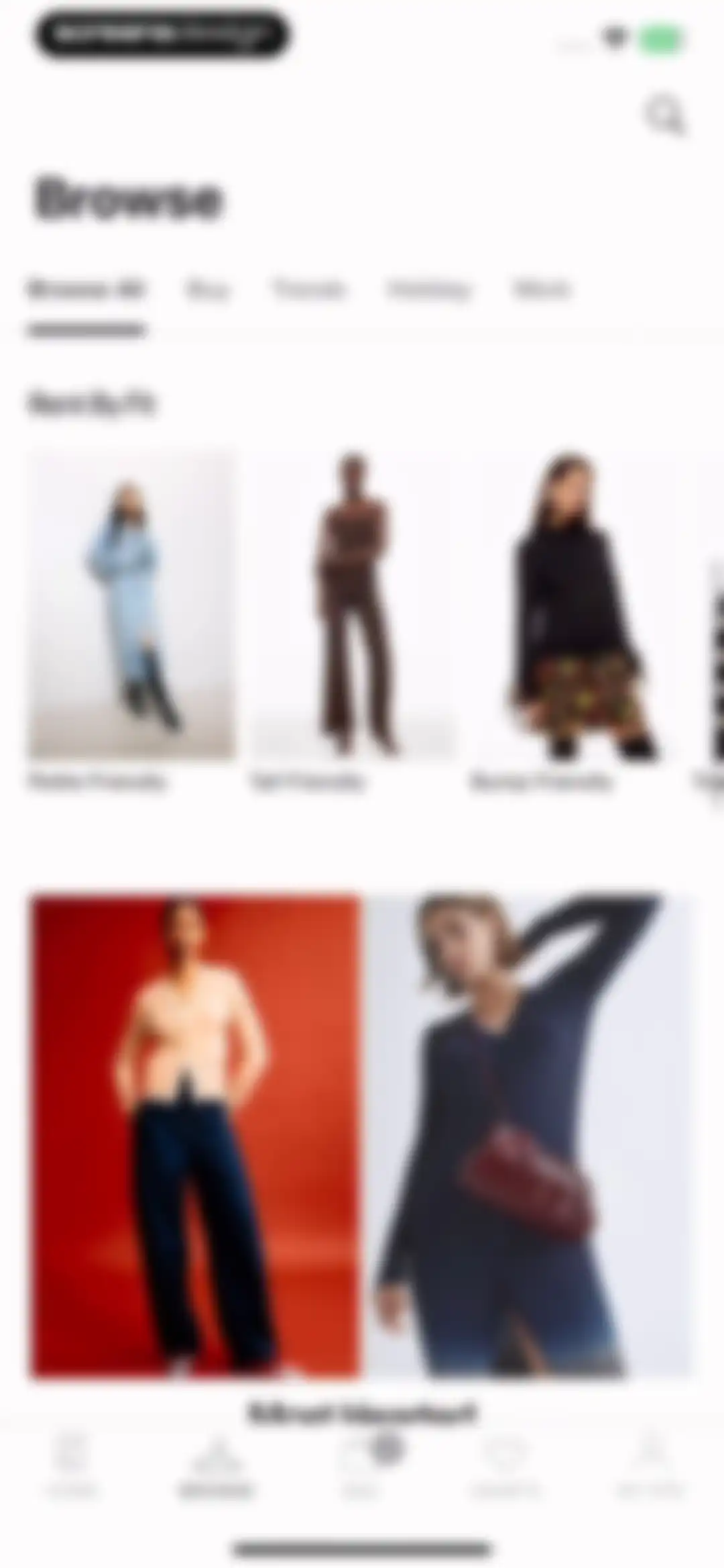 Rent the Runway (RTR) screen 60