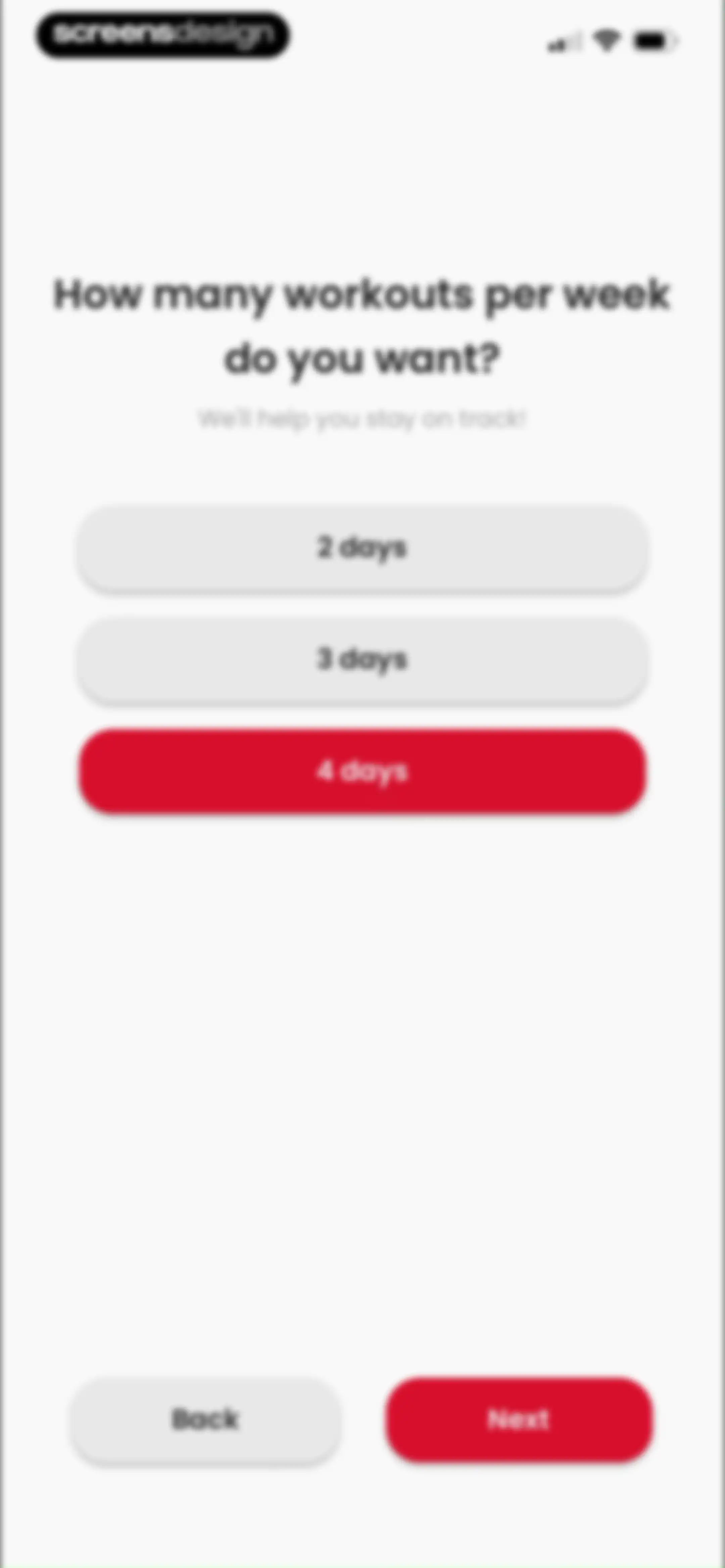 90 Day Challenge screen 31