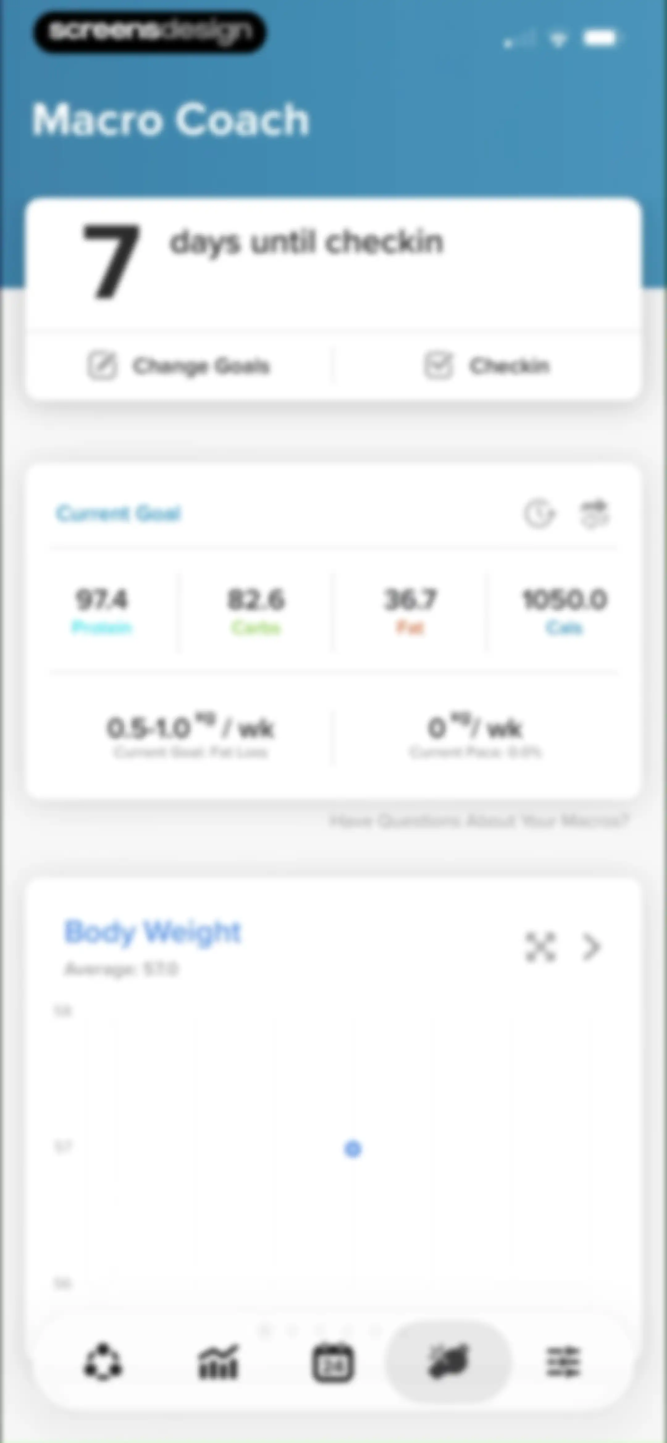 My Macros+ | Macro Tracker screen 172