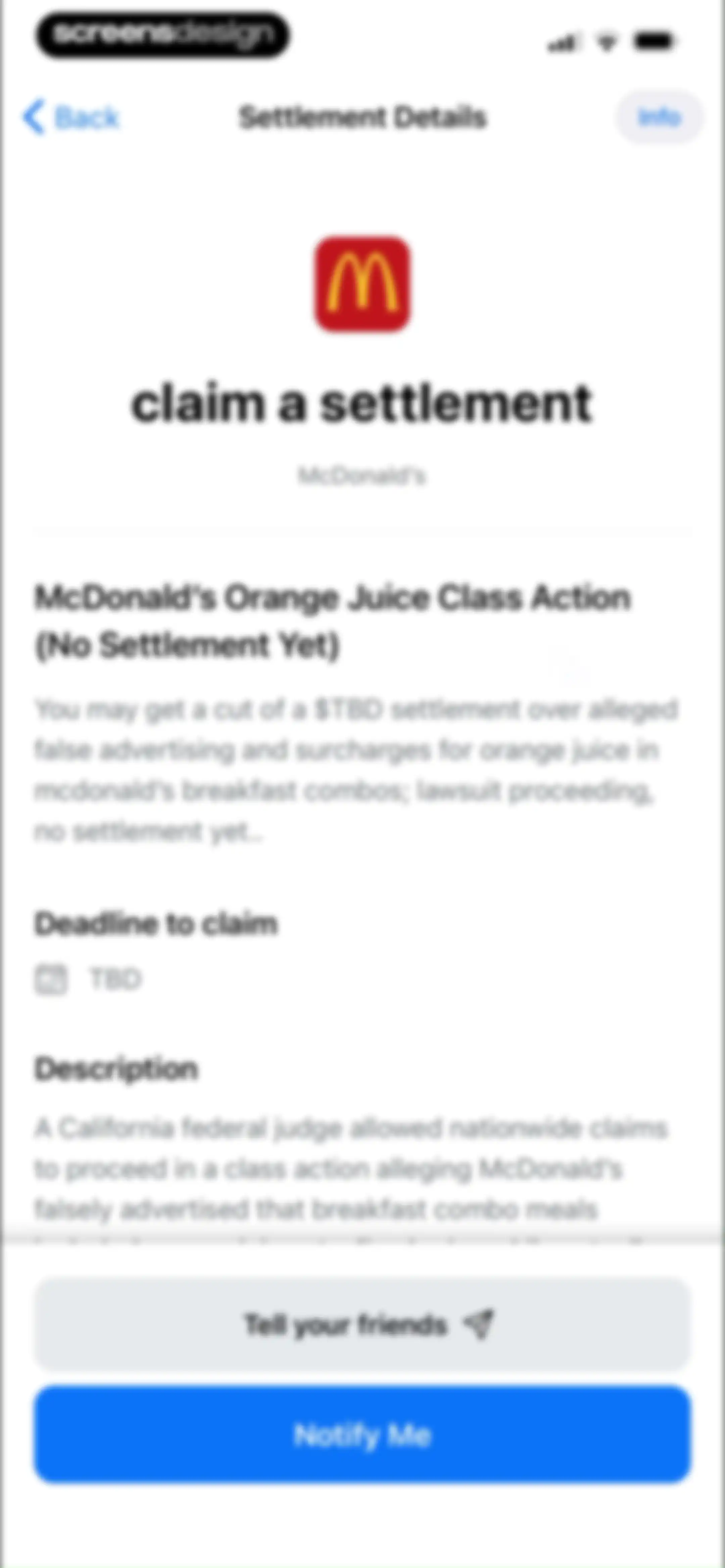 Payout: Claim Class Actions screen 27