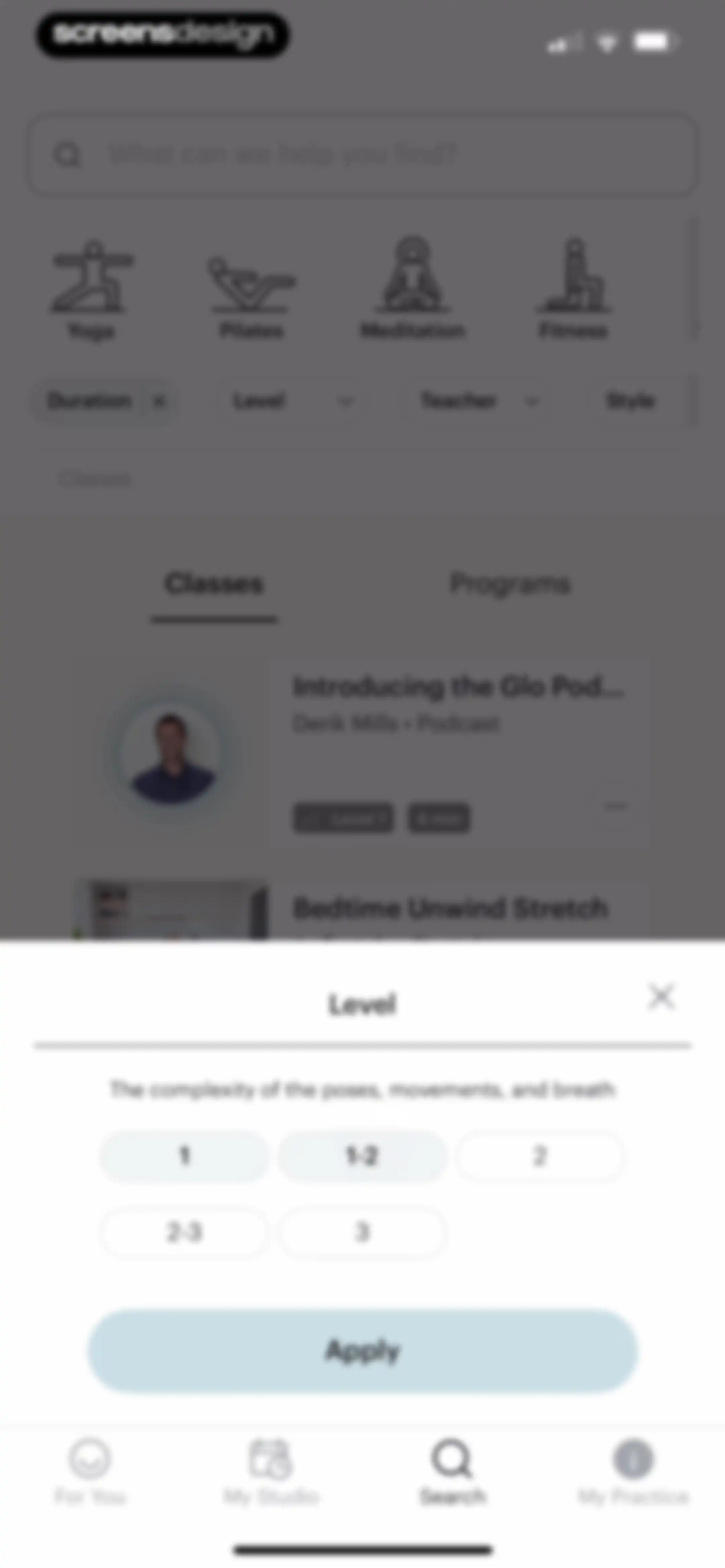 Glo | Yoga and Meditation App screen 26
