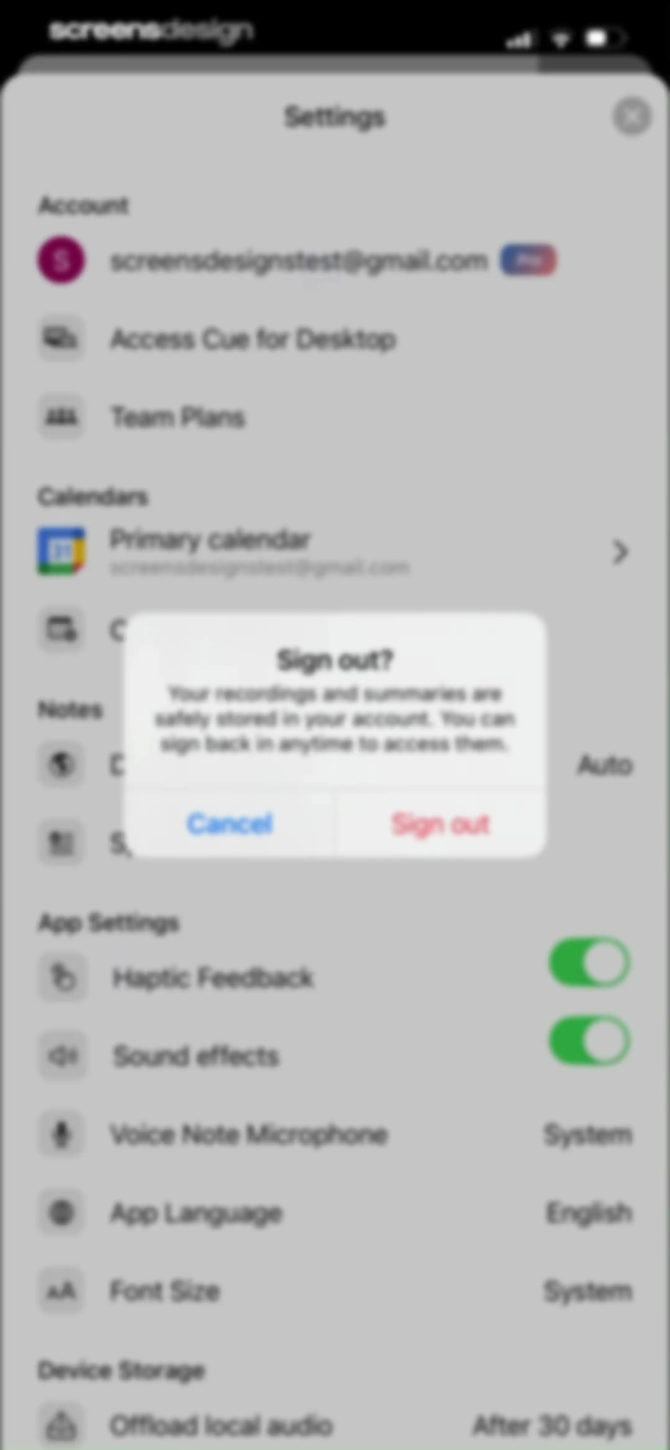 Cue: AI Note Taker & Recorder screen 94