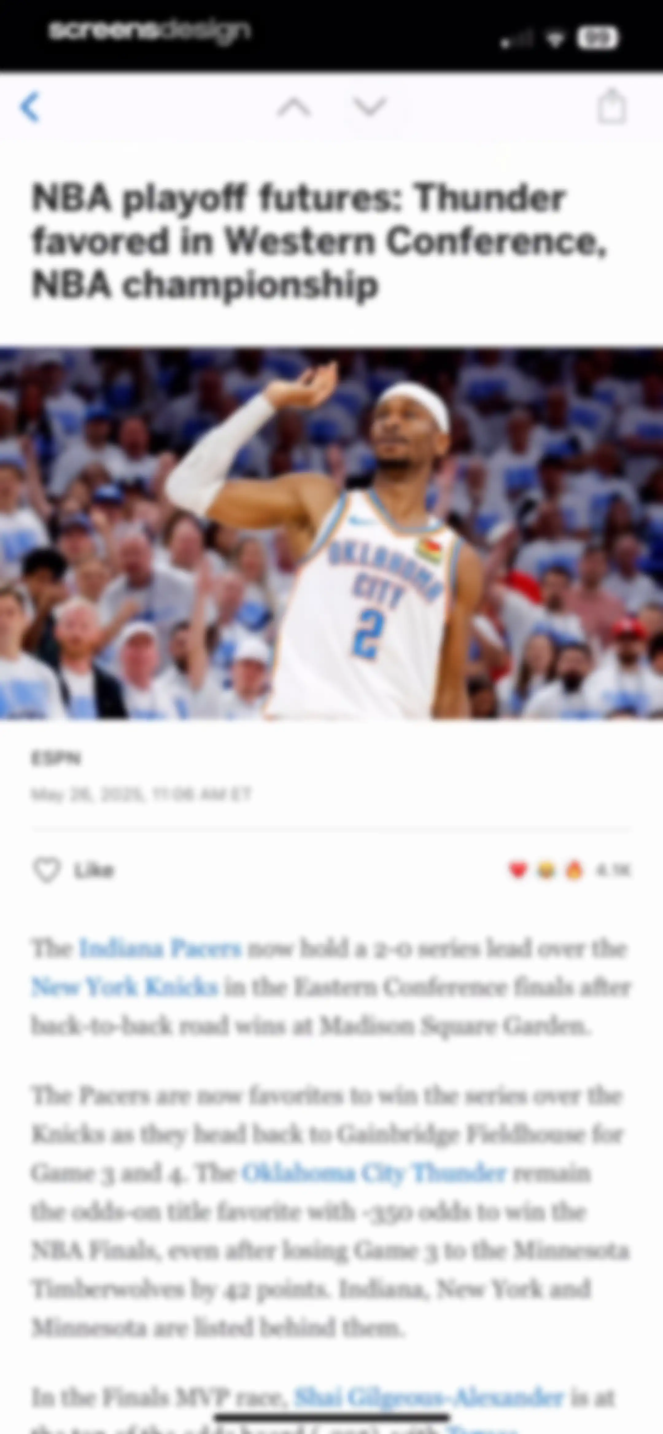 ESPN: Live Sports & Scores screen 37