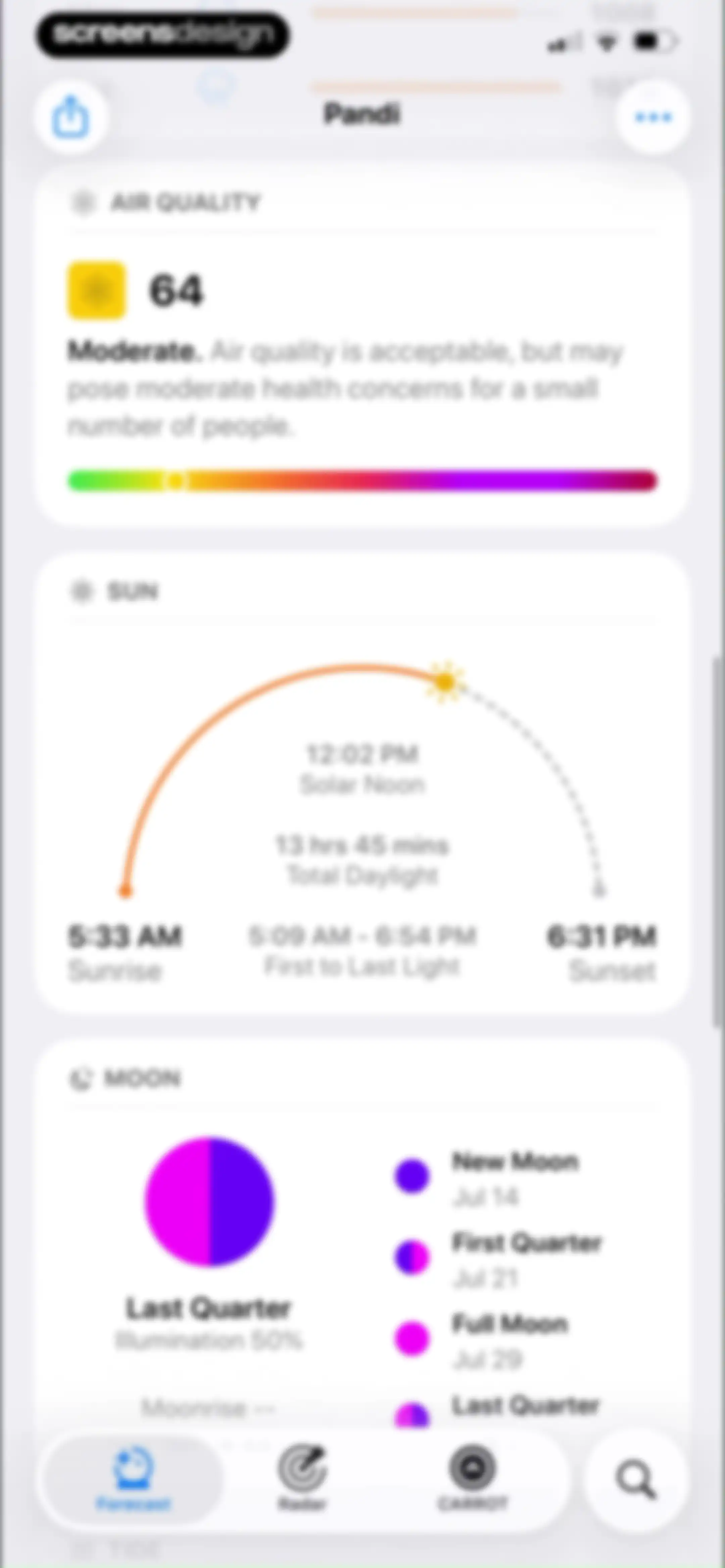 CARROT Weather: Alerts & Radar screen 59