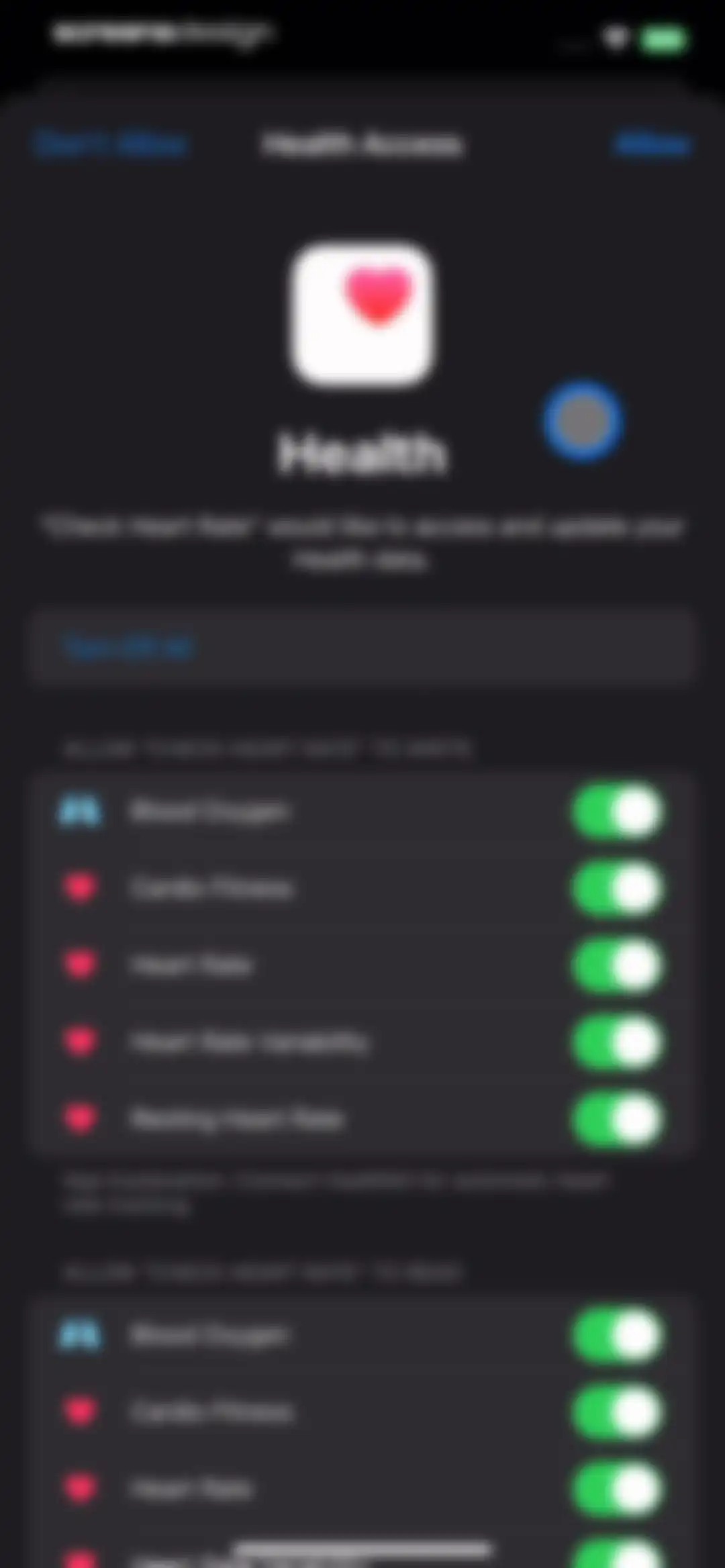 Check Heart Rate Now screen 14
