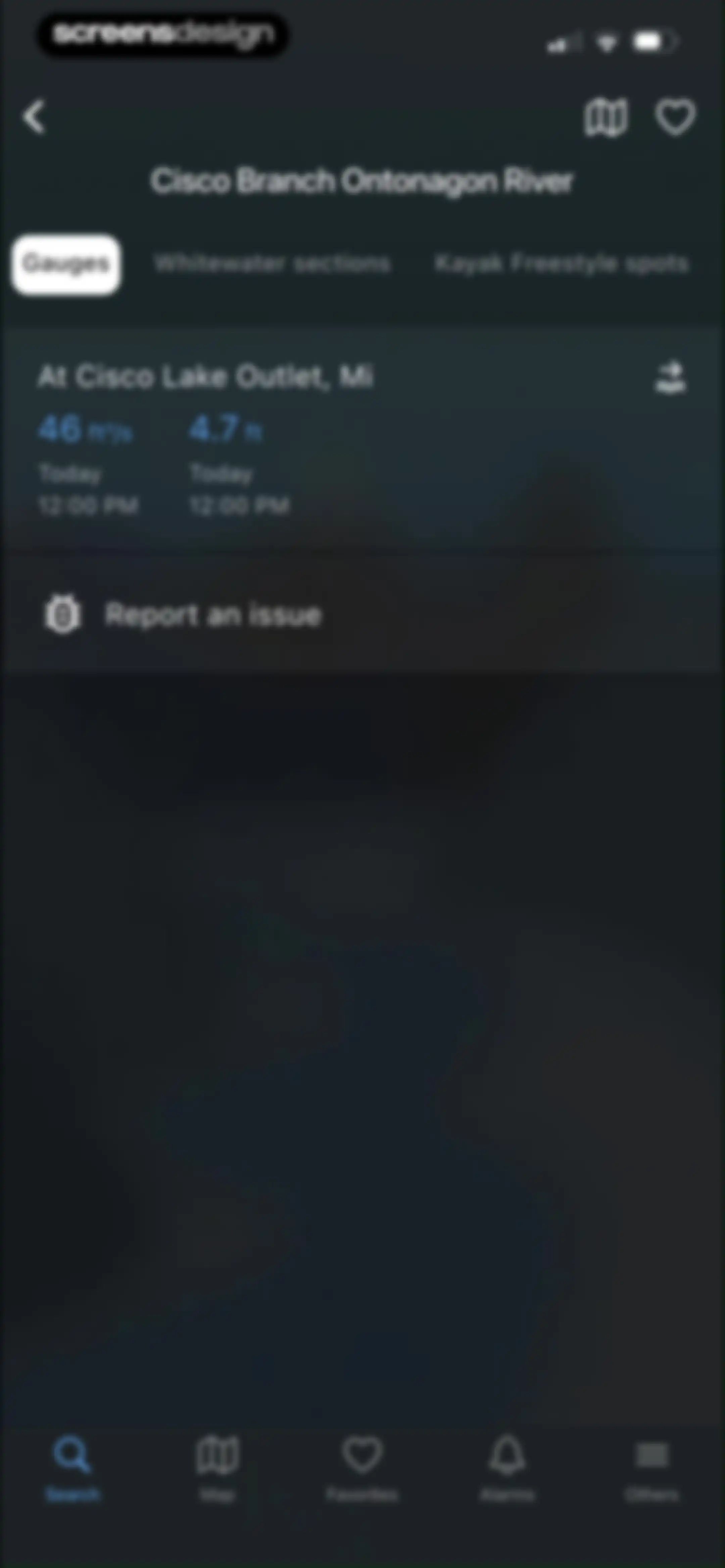 RiverApp - River levels screen 35