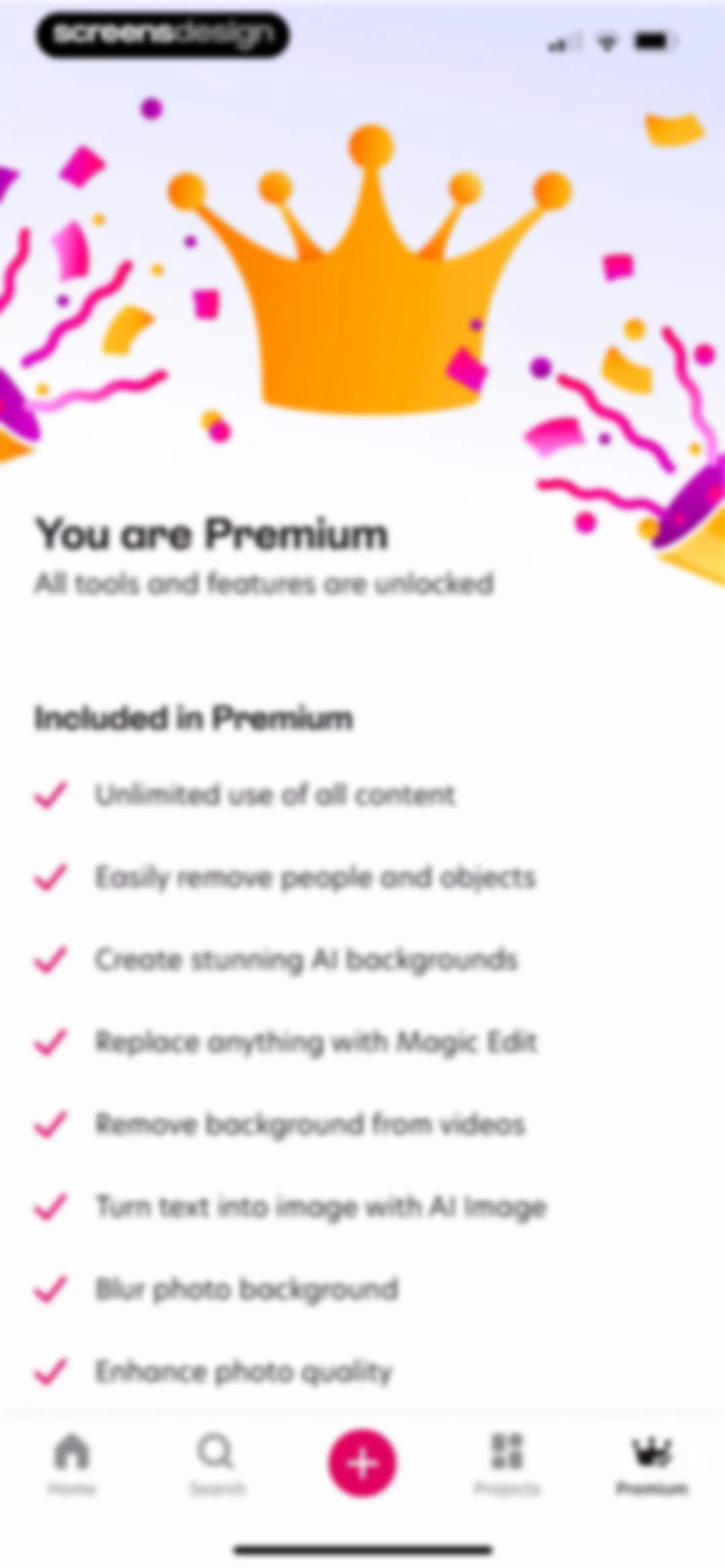 Bazaart AI Photo Editor Design screen 203