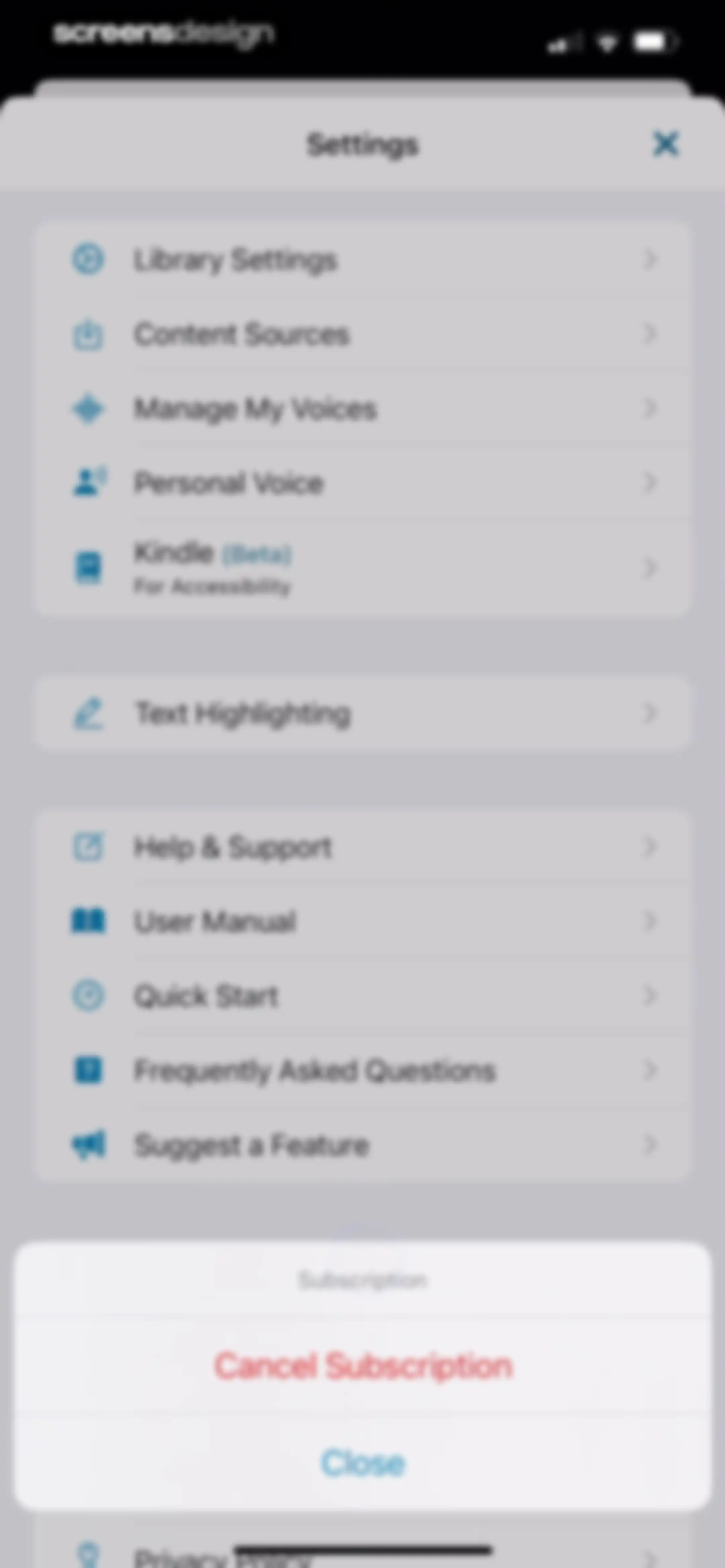 Voice Dream - Natural Reader screen 100
