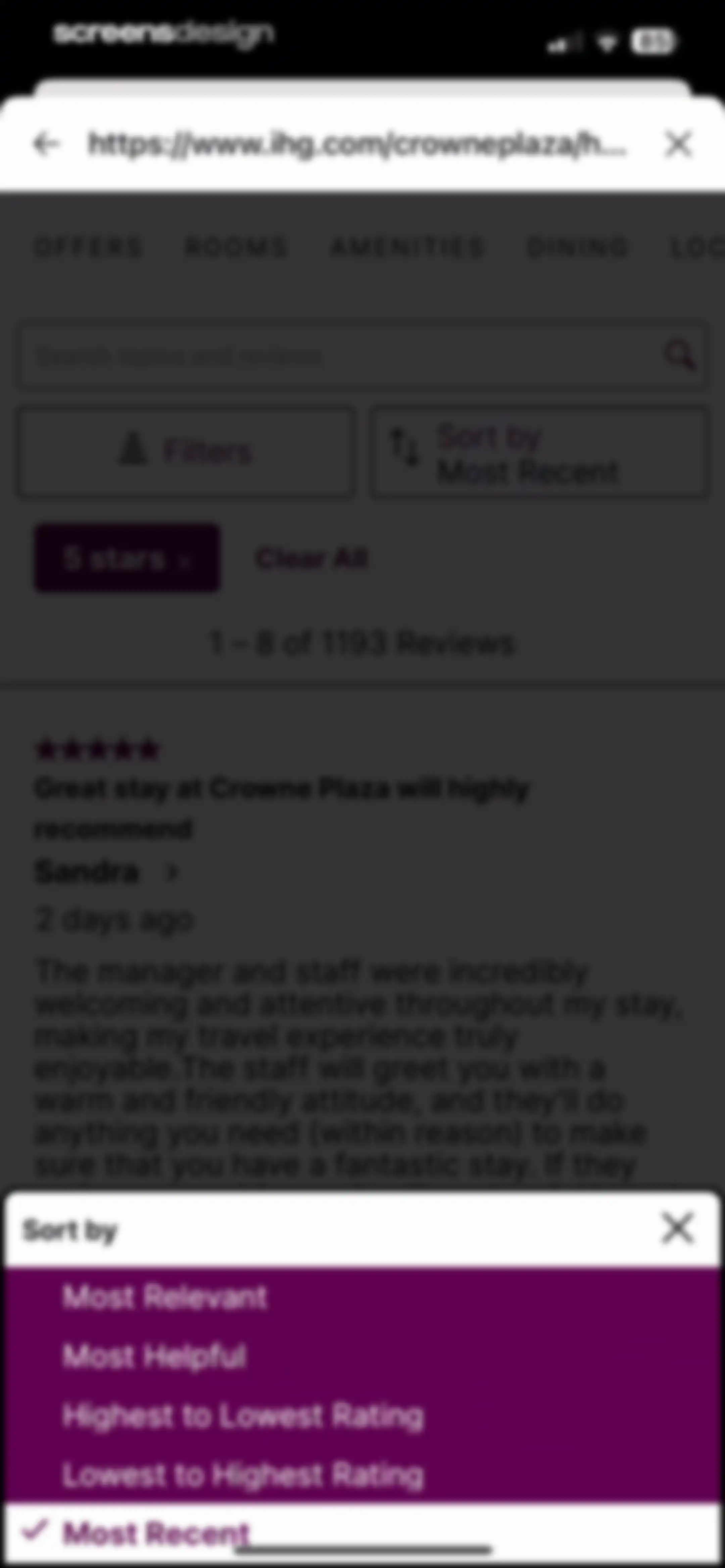 IHG One Rewards: Book Hotels screen 85