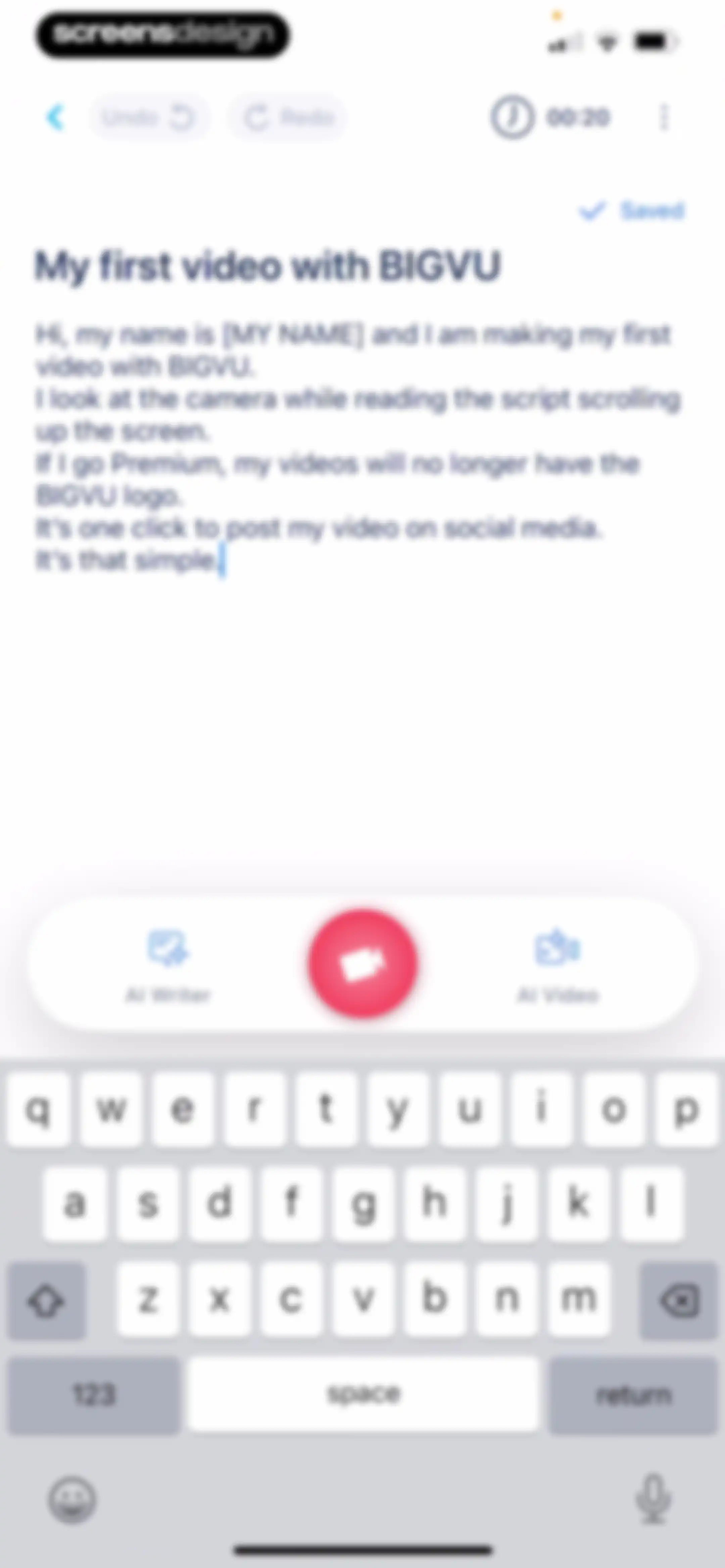 BIGVU Teleprompter Captions AI screen 87