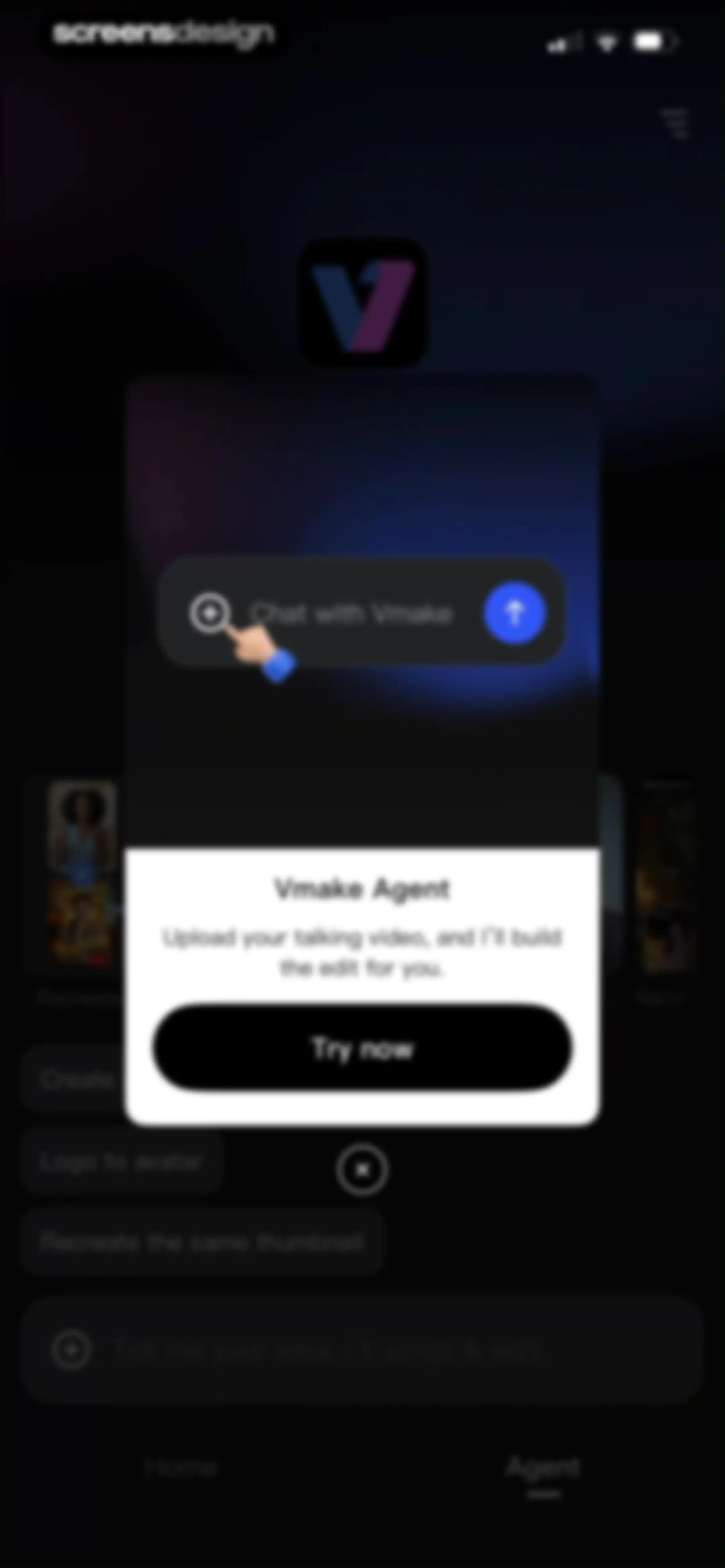 Vmake Labs: create viral video screen 134