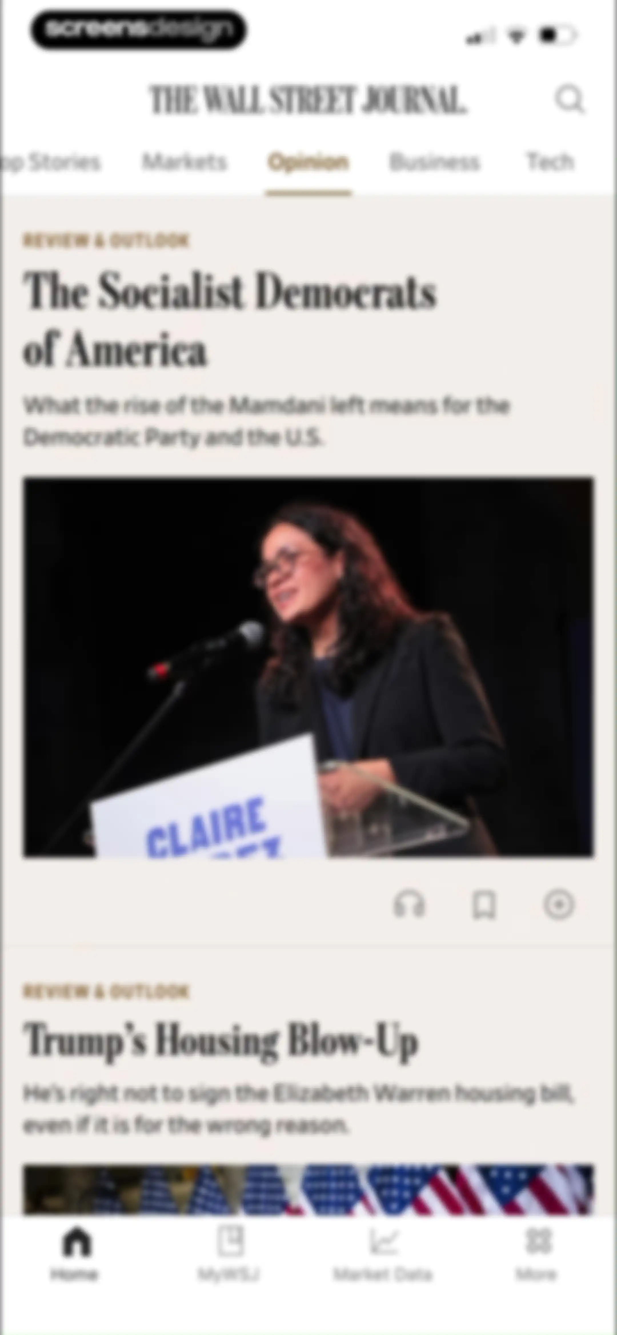 The Wall Street Journal. News screen 21