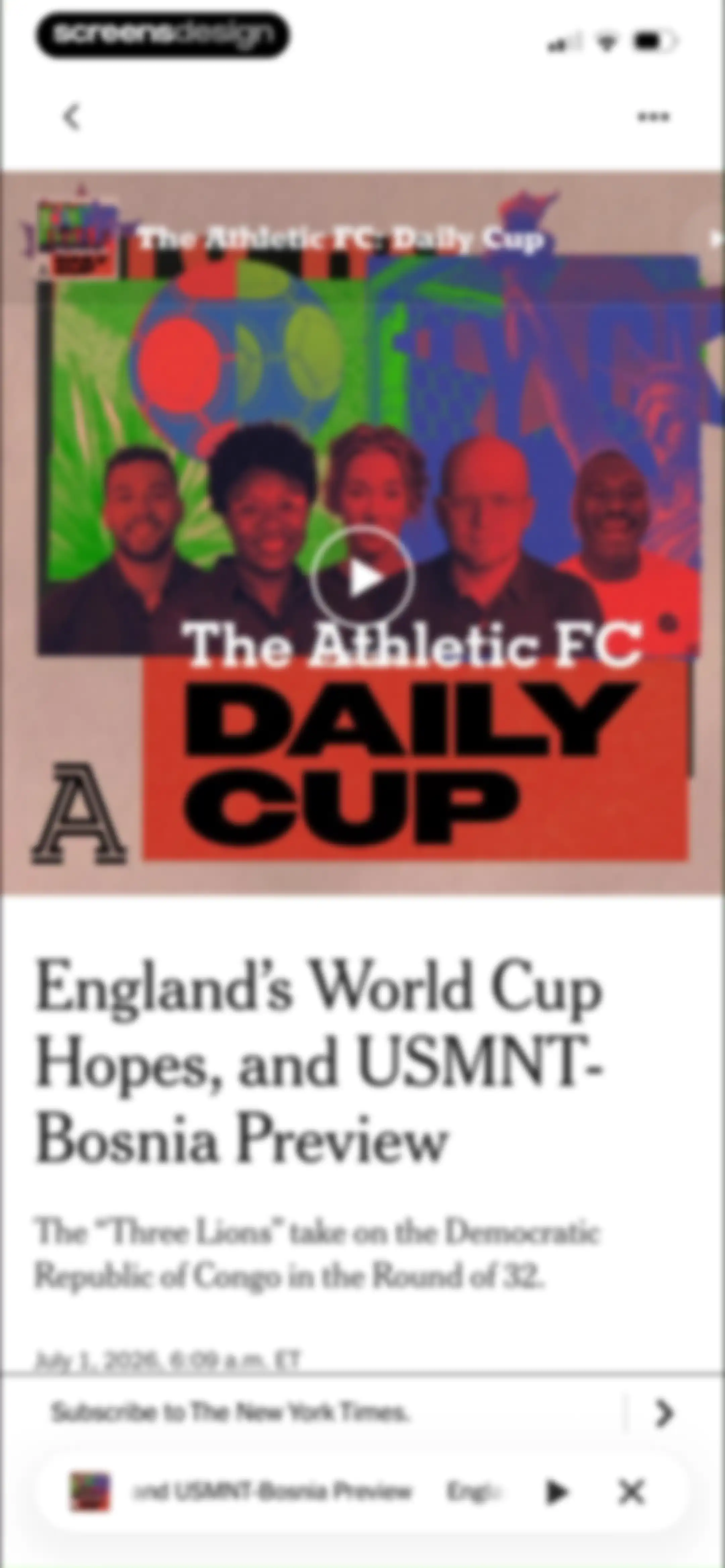 NYTimes: US and Global News screen 24