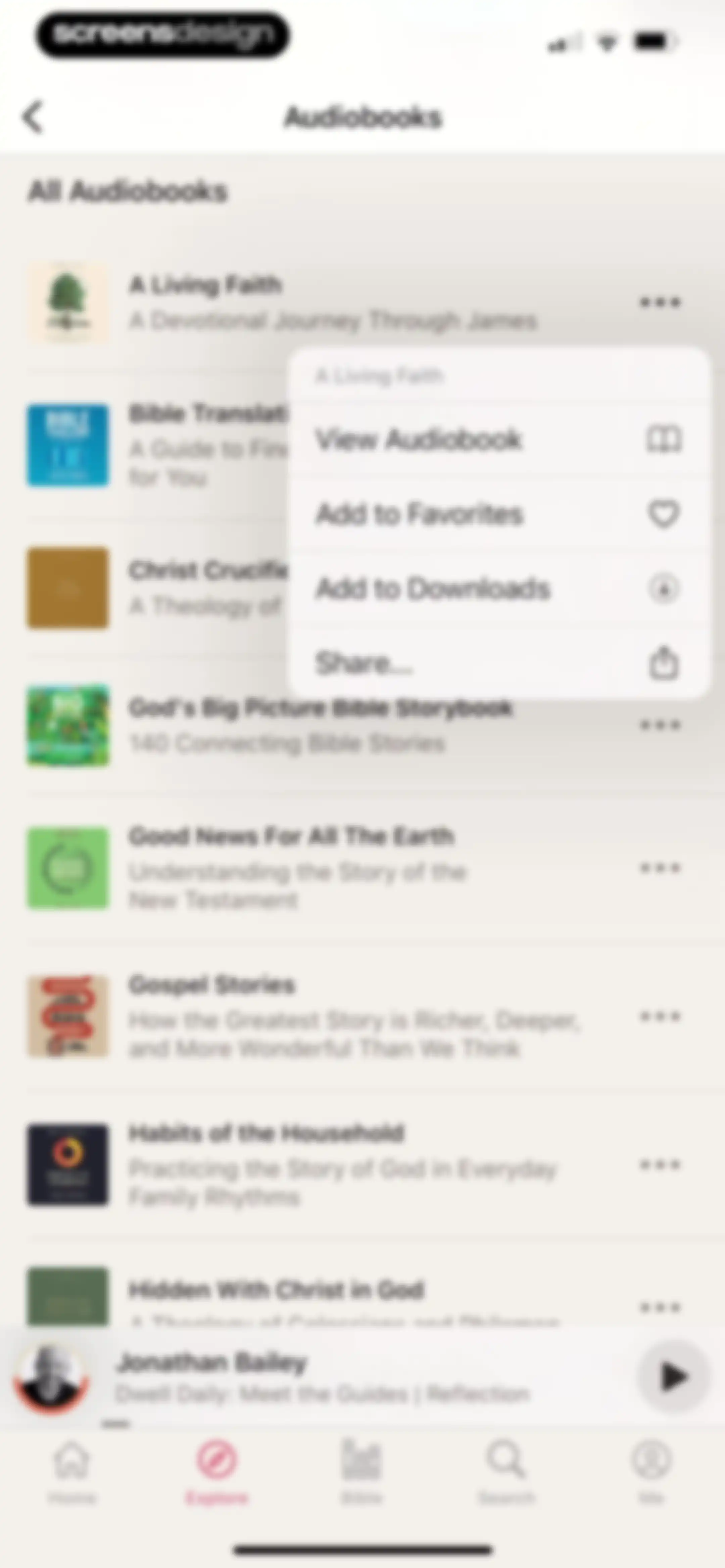 Dwell: Audio Bible screen 71
