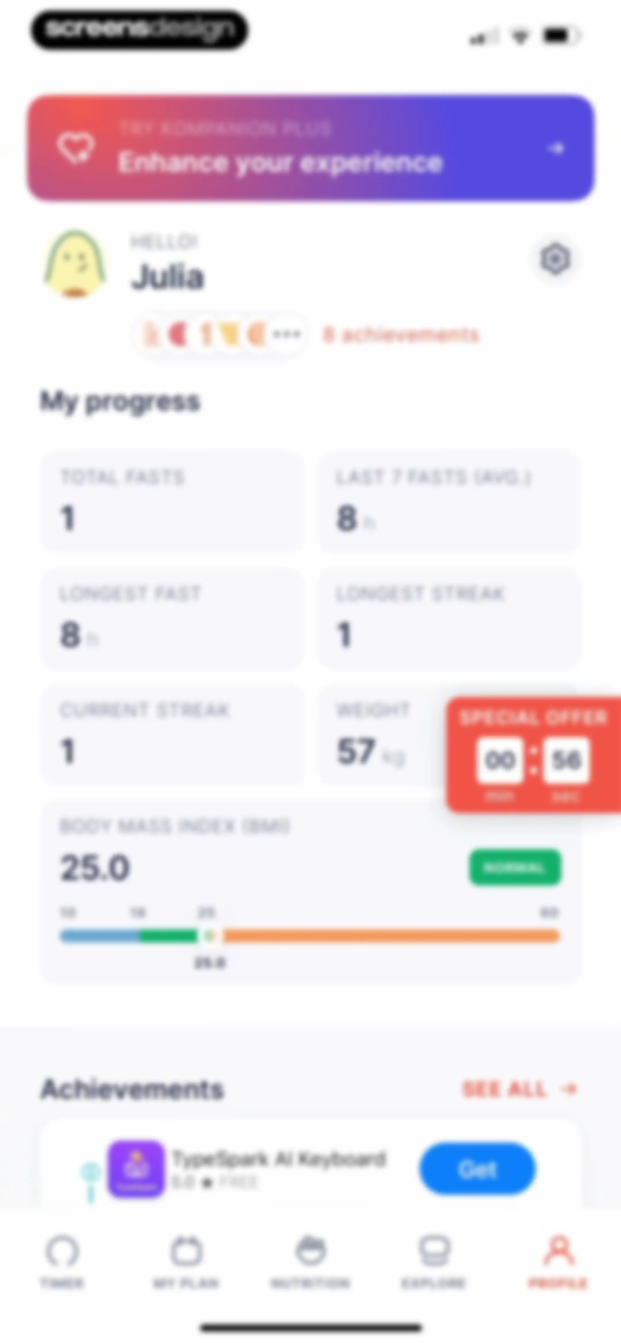 Kompanion: Weight Loss Plan screen 198