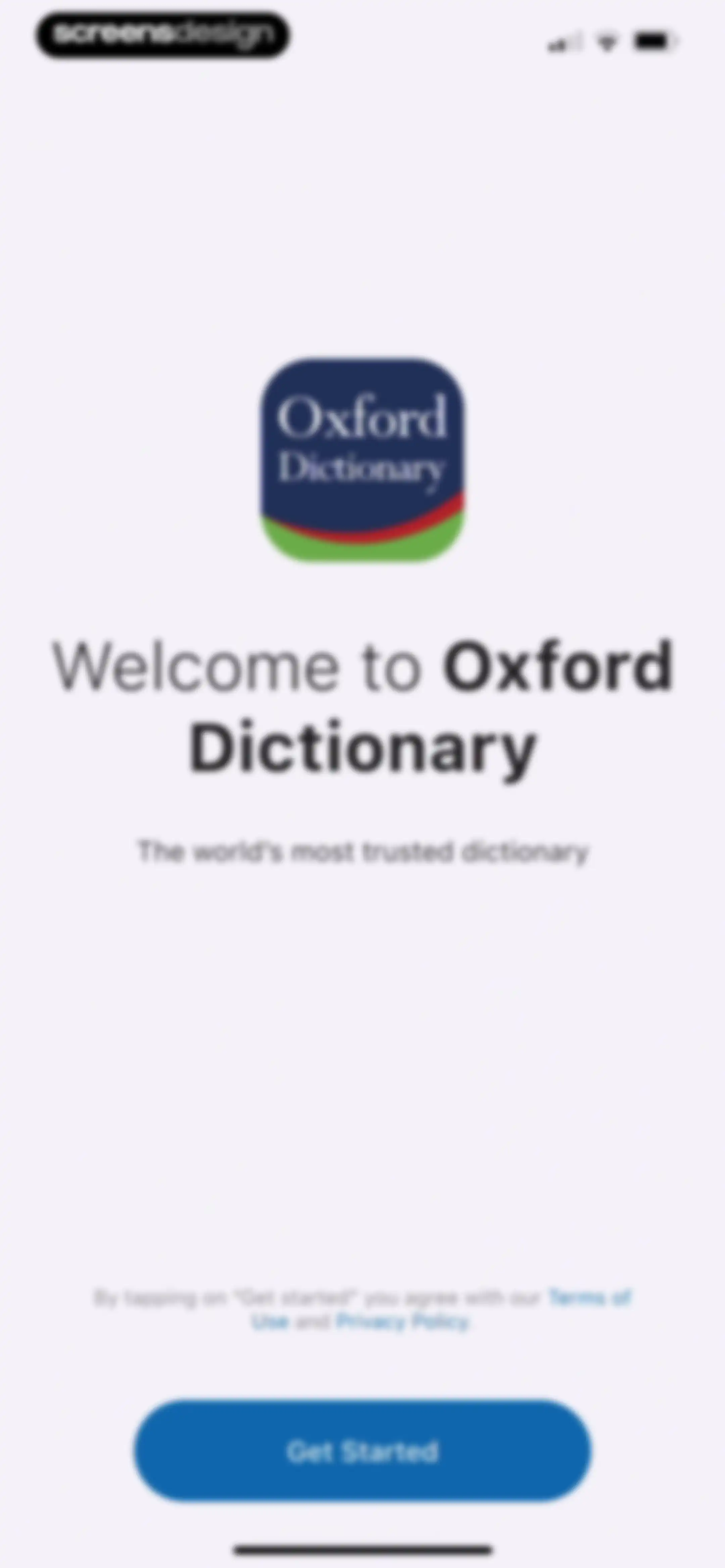 Oxford Dictionary & Thesaurus screen 2