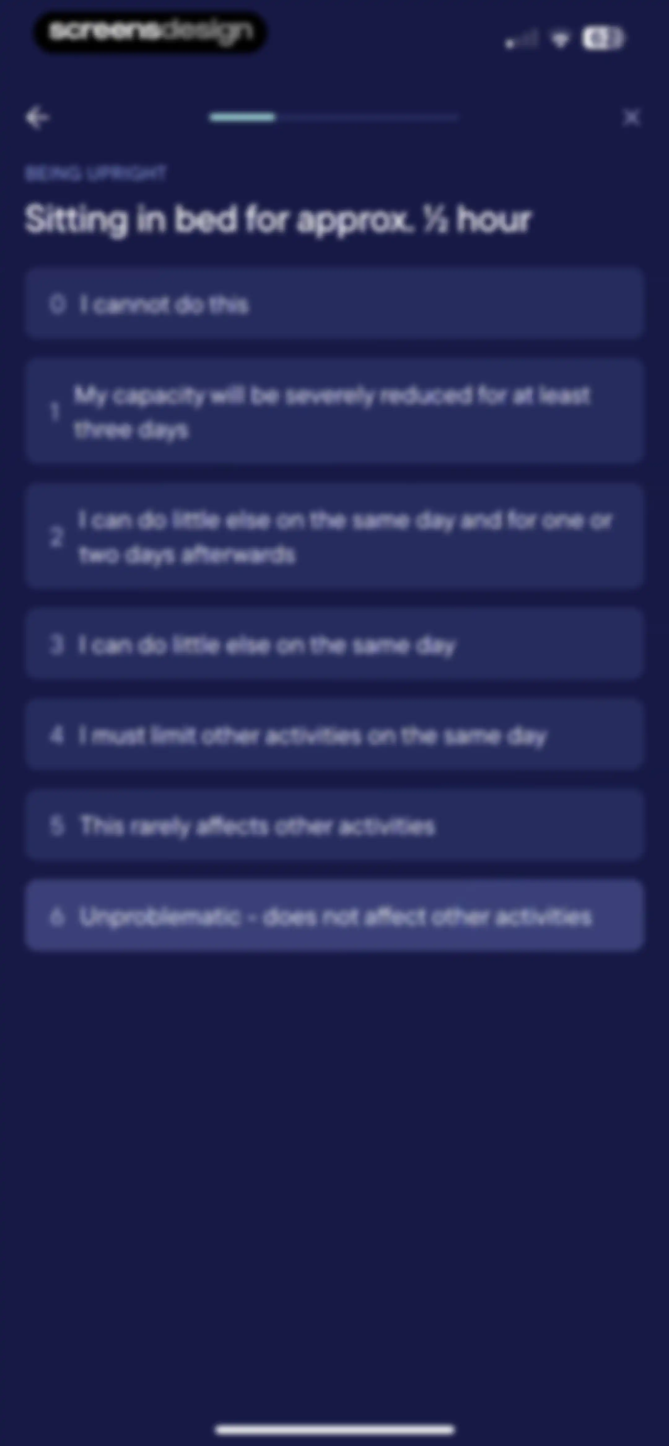 Visible: Pacing for illness screen 68