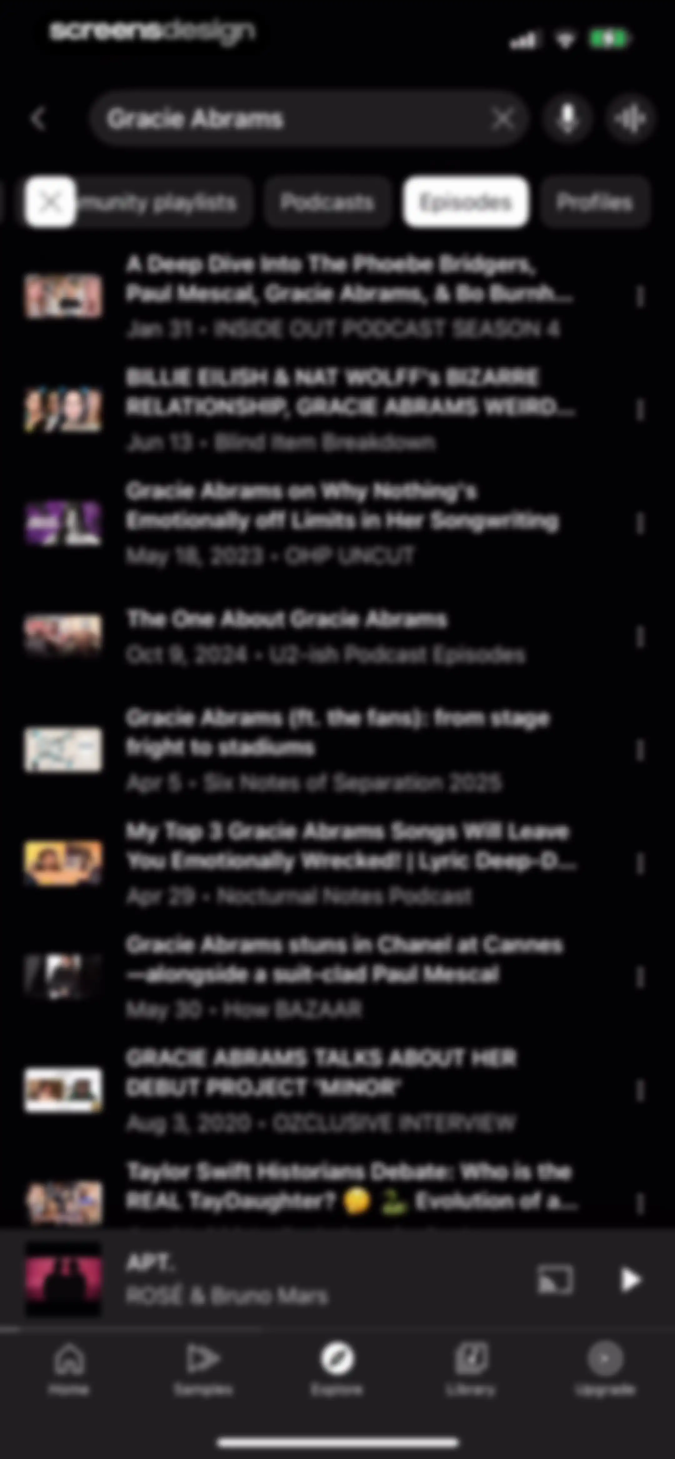 YouTube Music screen 135