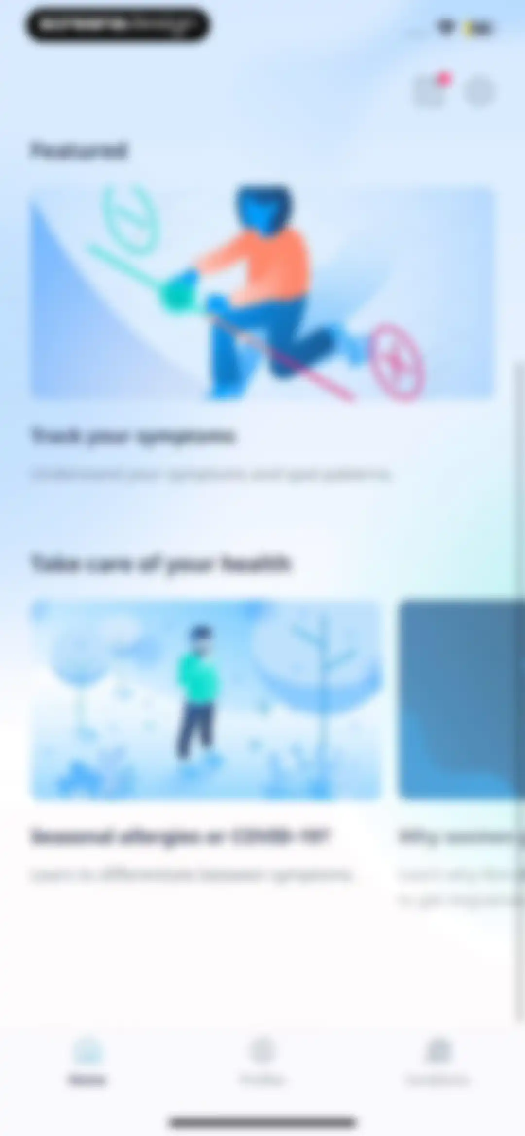 Ada - your health portal screen 50