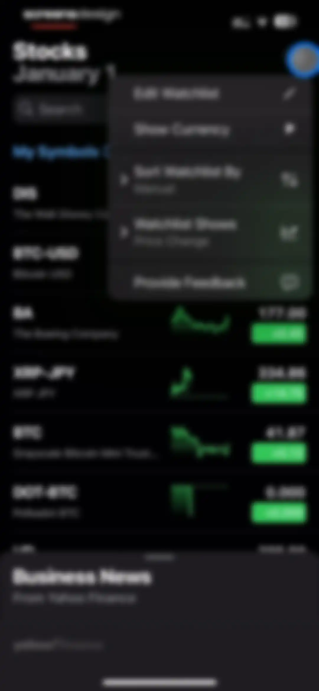 Stocks screen 14