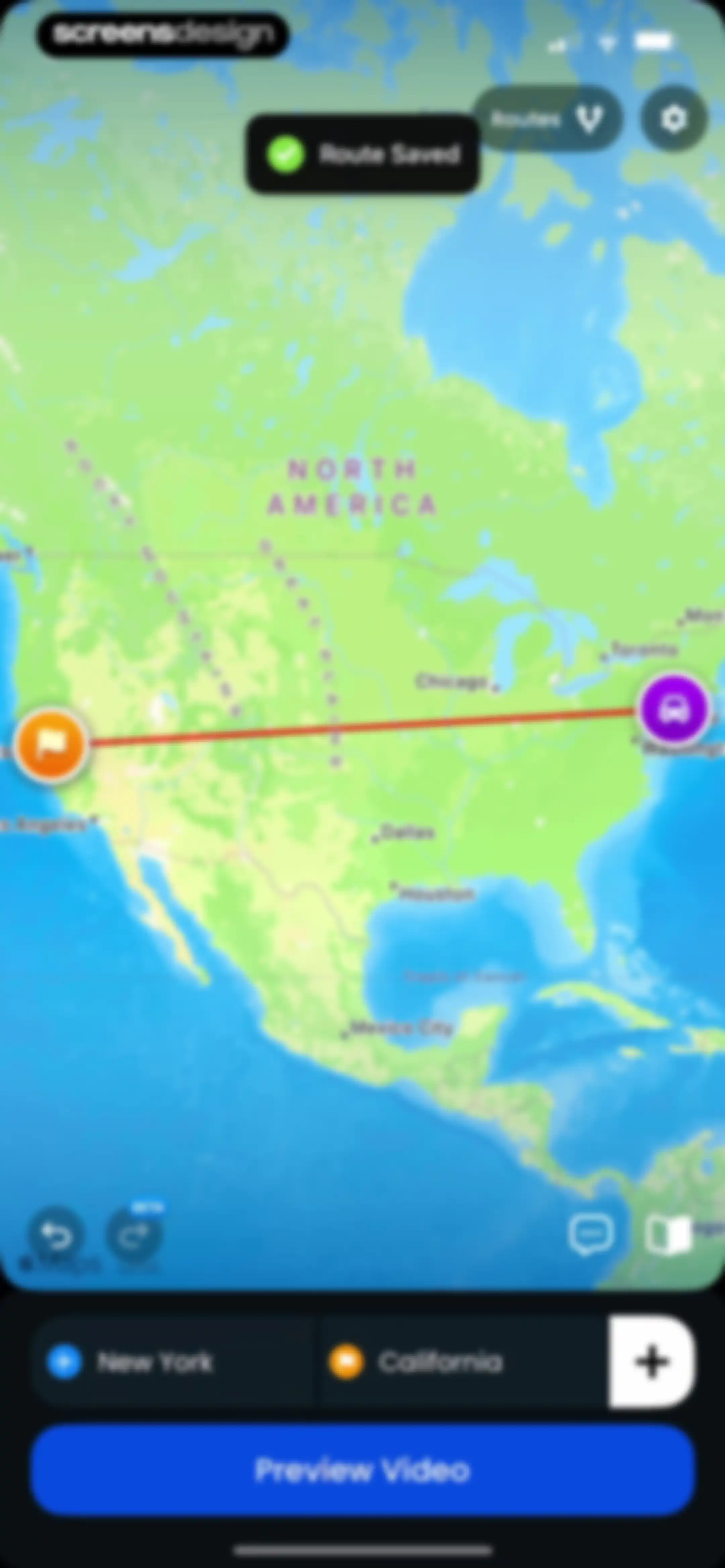TravelAnimator: Journey Route screen 91