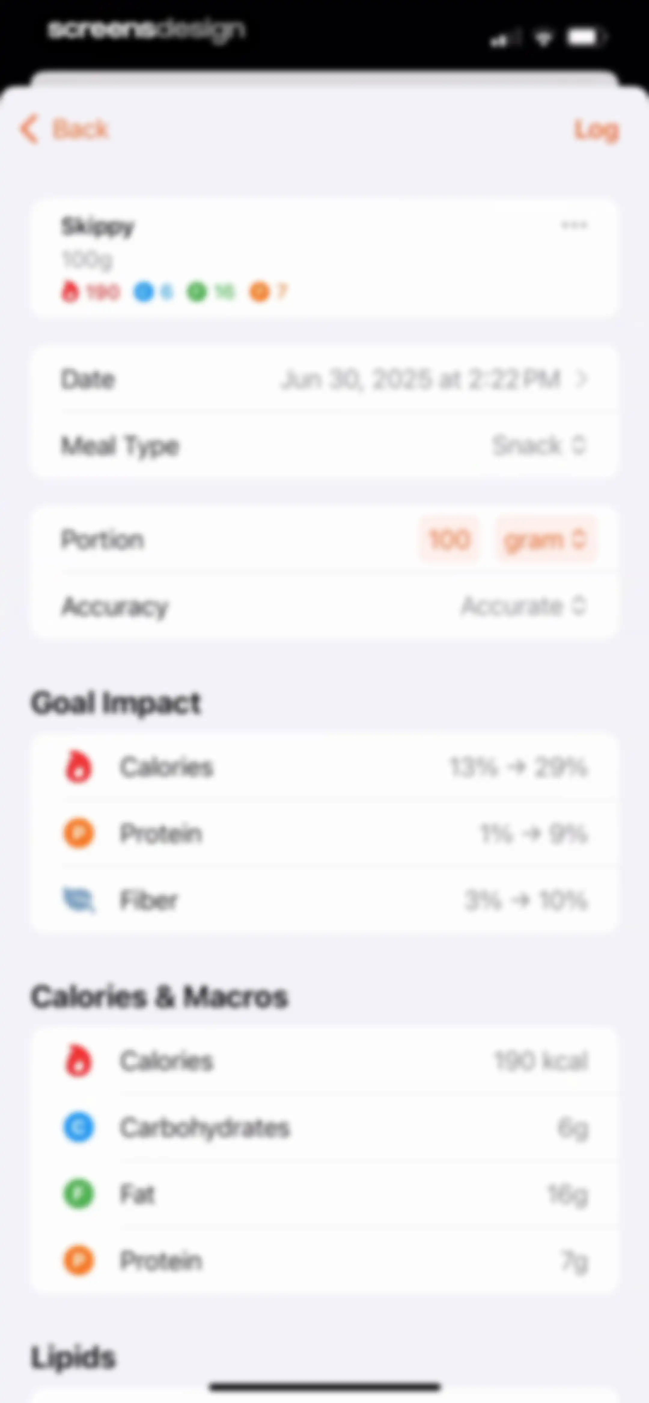 Nutrition Tracker: Foodnoms screen 81