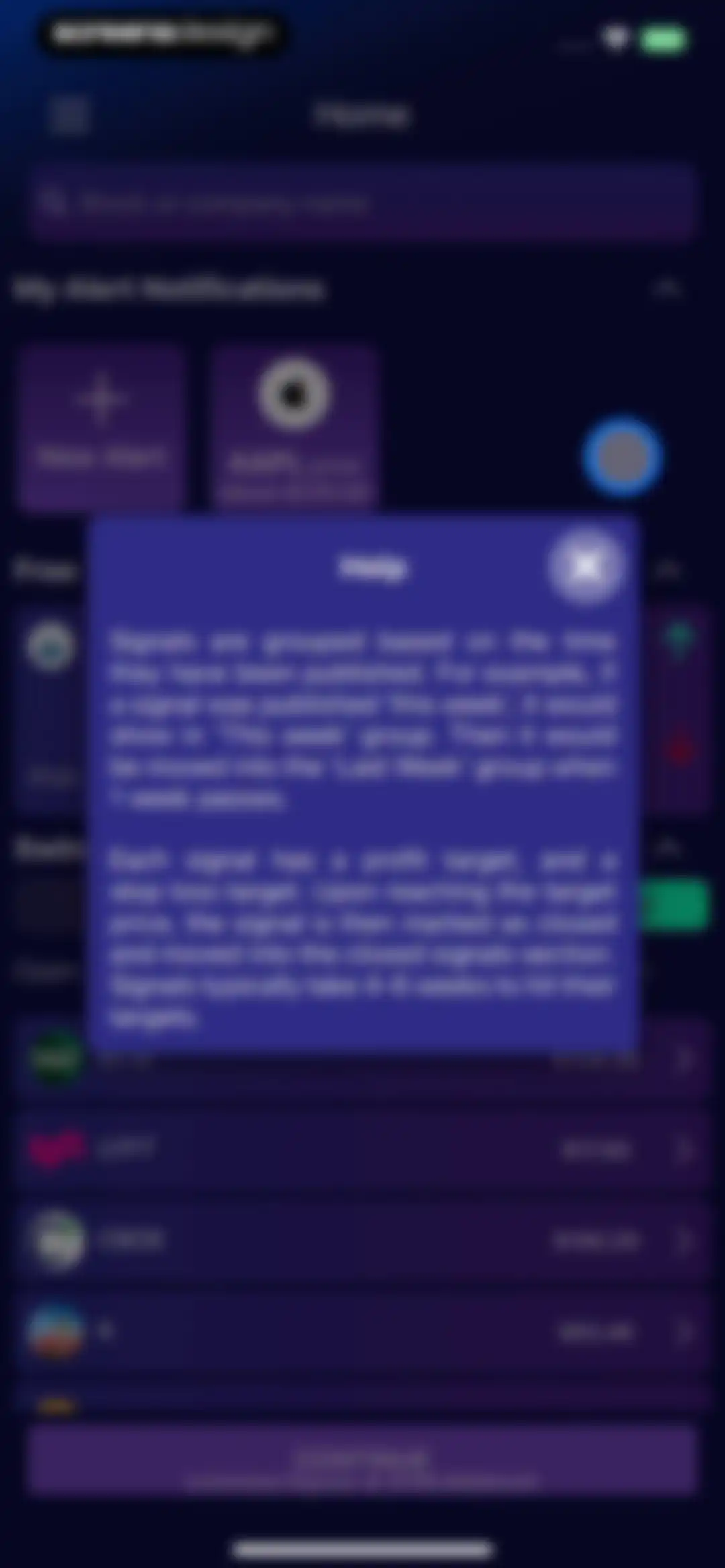 Stocks Alerter screen 27