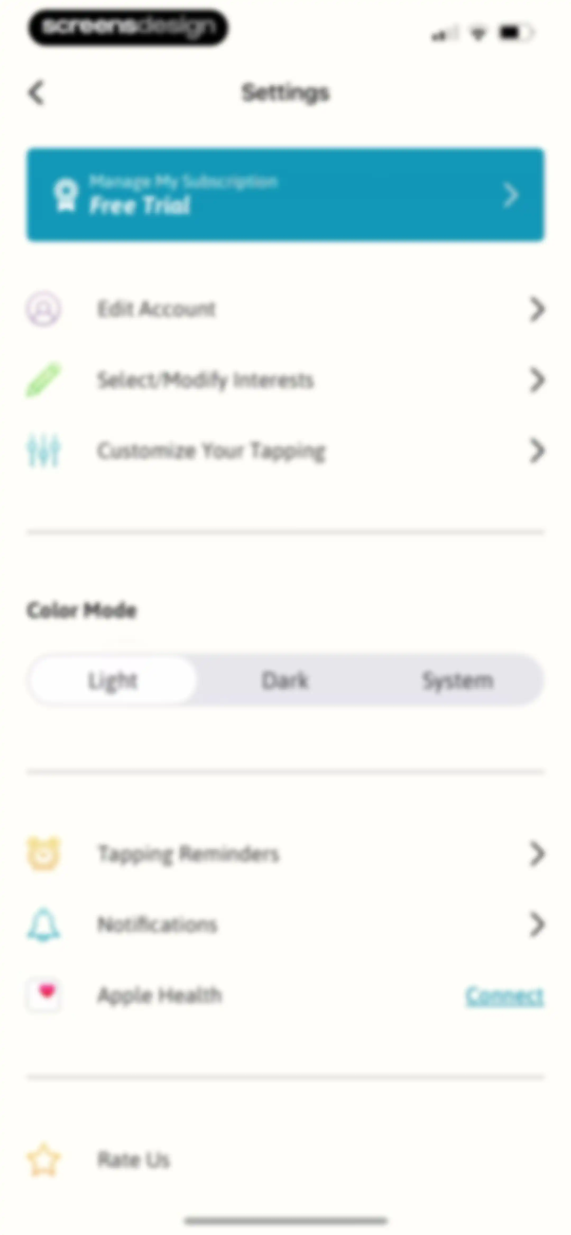 The Tapping Solution screen 101