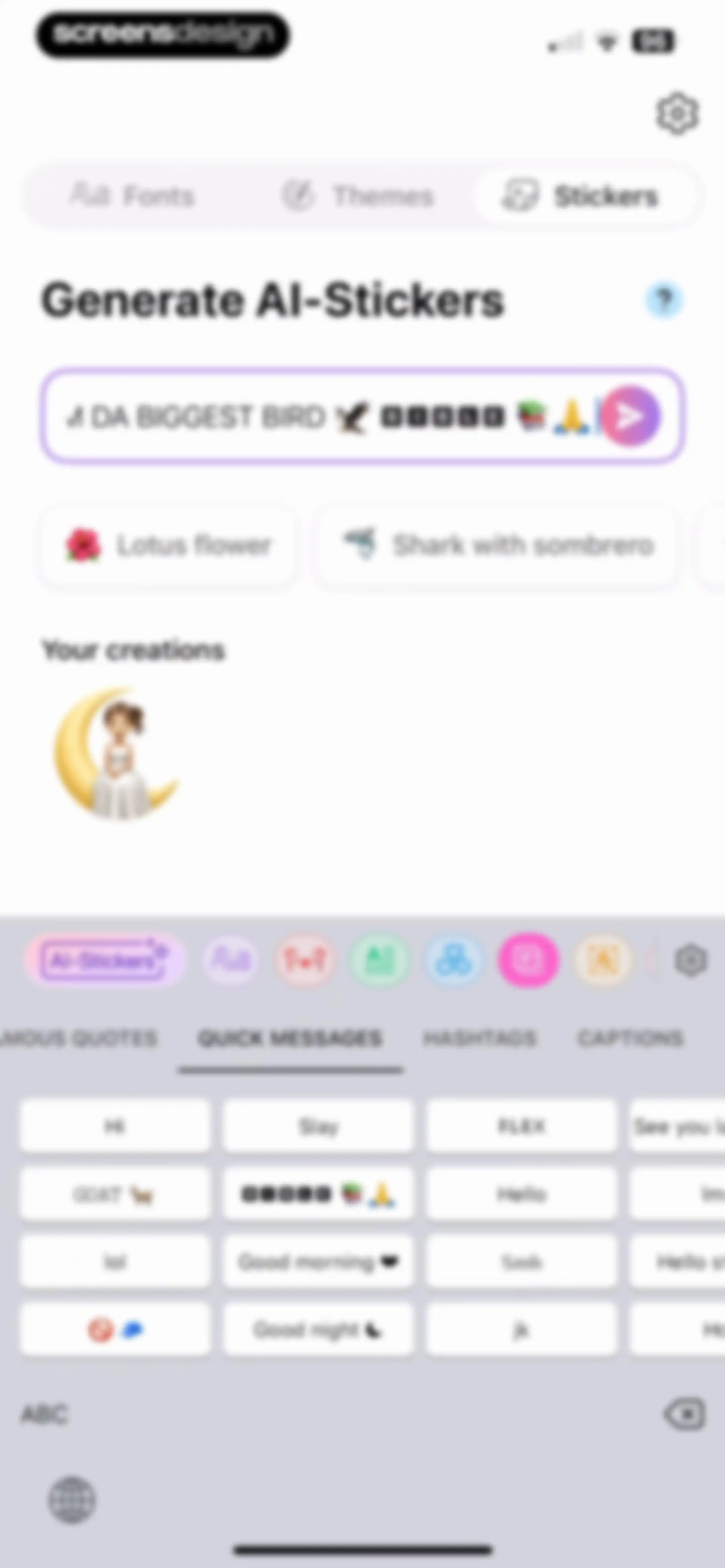 Fonts - AI Stickers screen 33