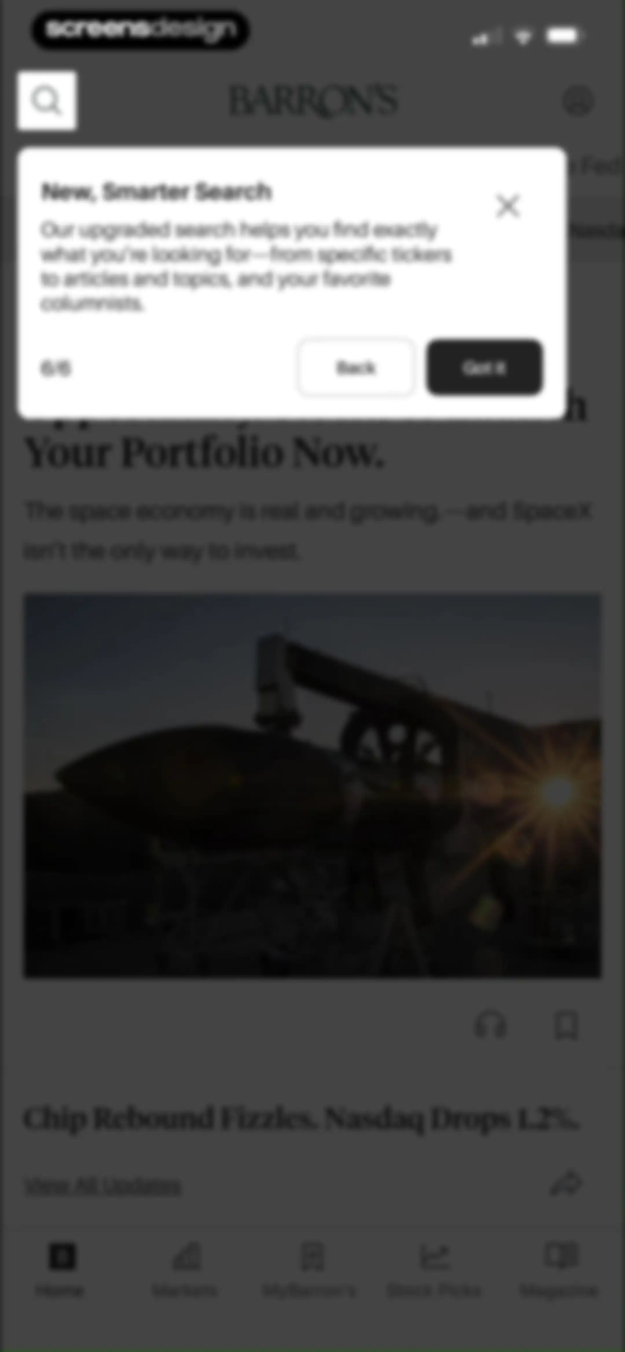 Barron’s - Investing Insights screen 10