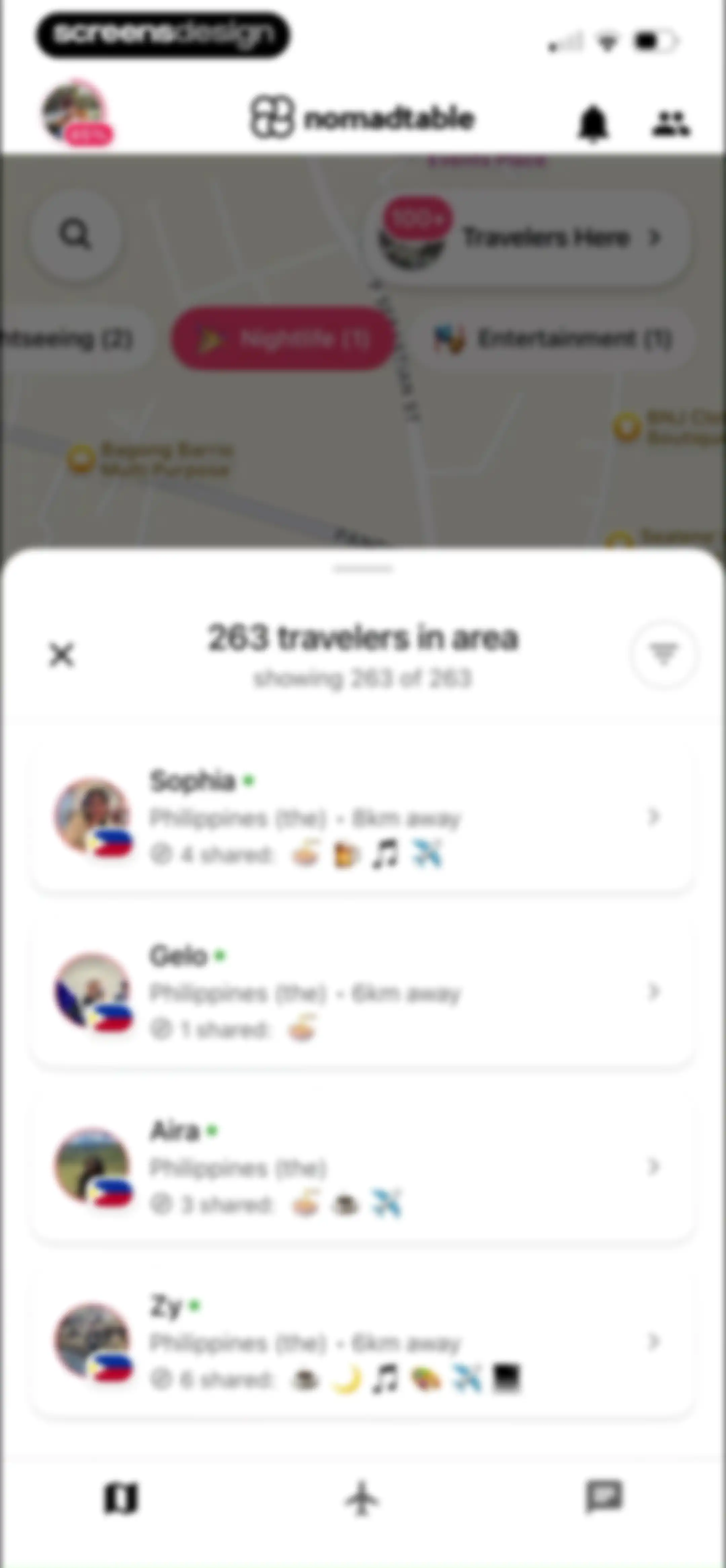 nomadtable: travel friends screen 84