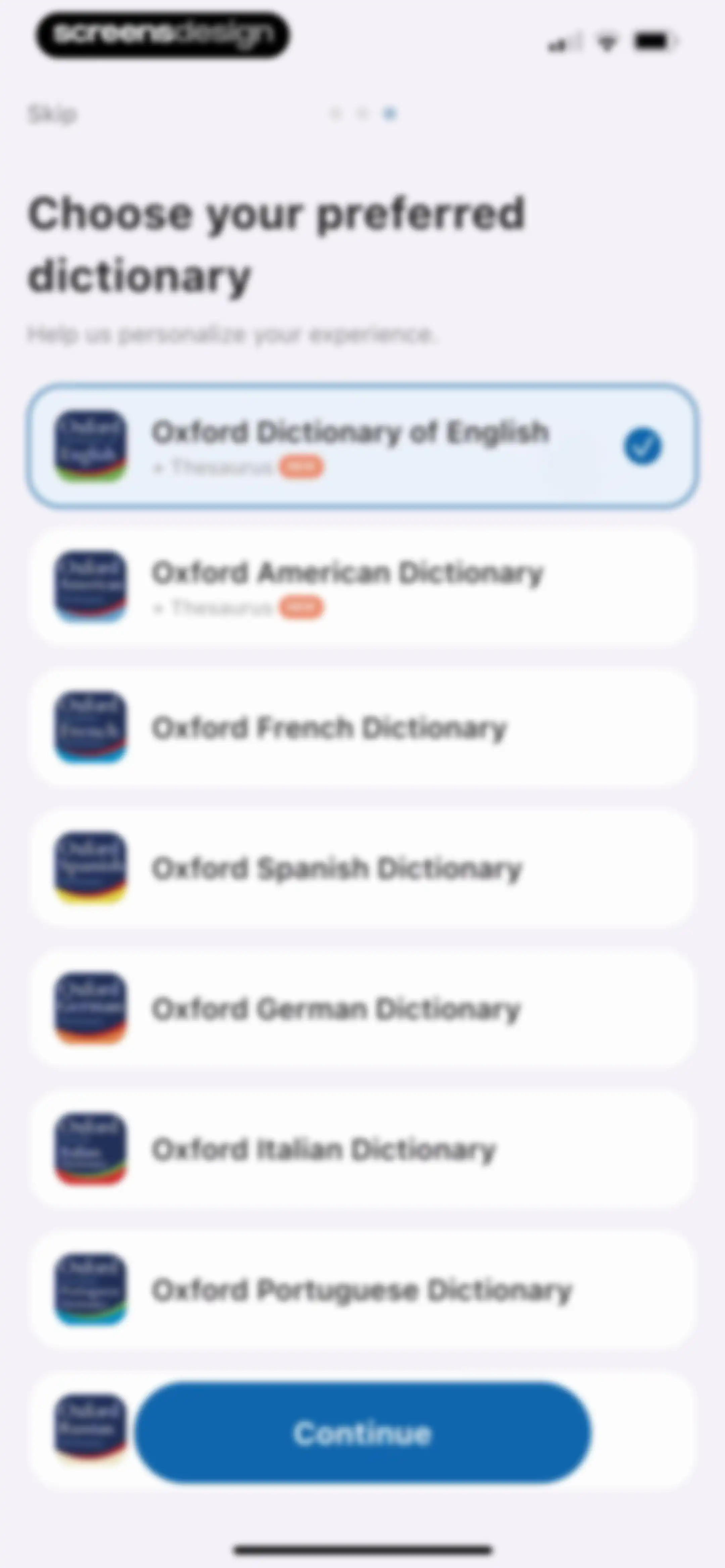 Oxford Dictionary & Thesaurus screen 5