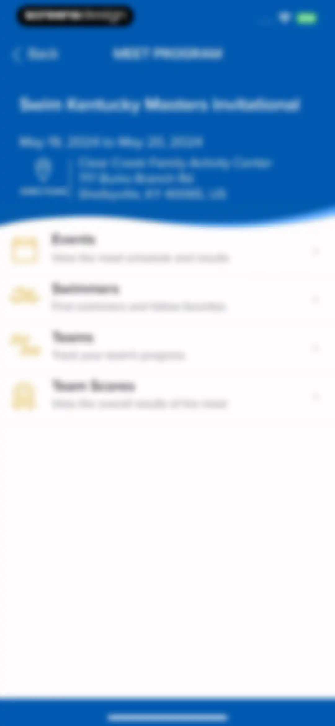 Meet Mobile: Swim screen 17