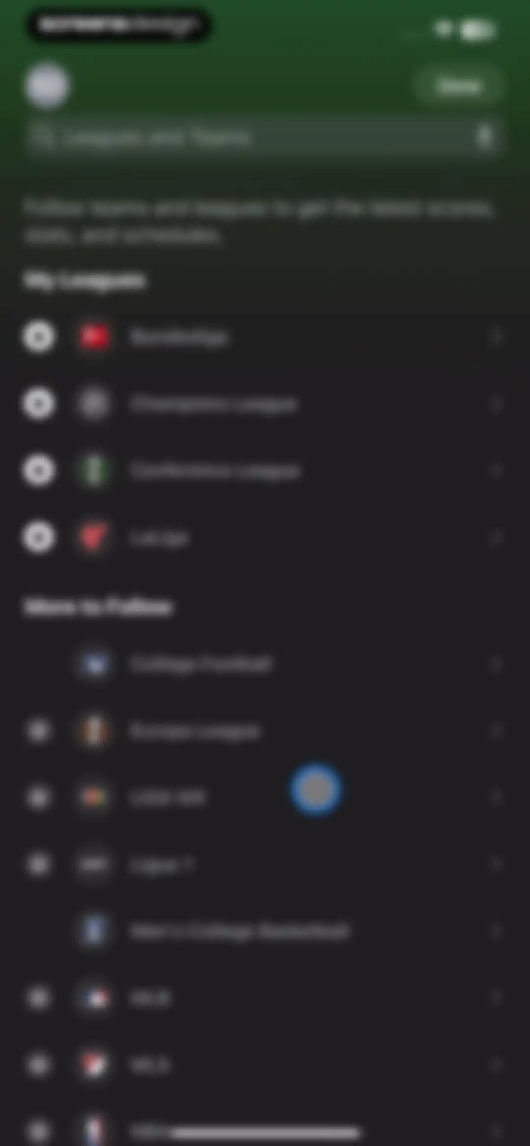 Apple Sports screen 7