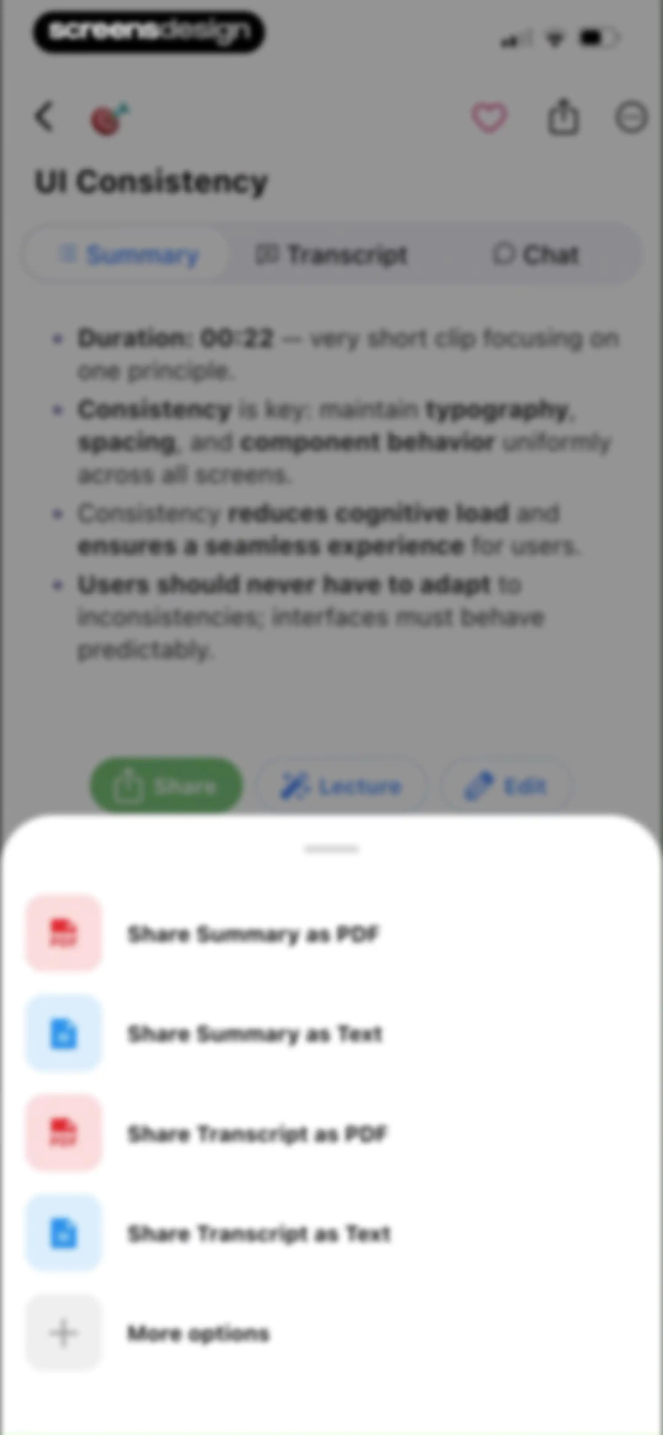 Summary - AI Note Taker screen 38