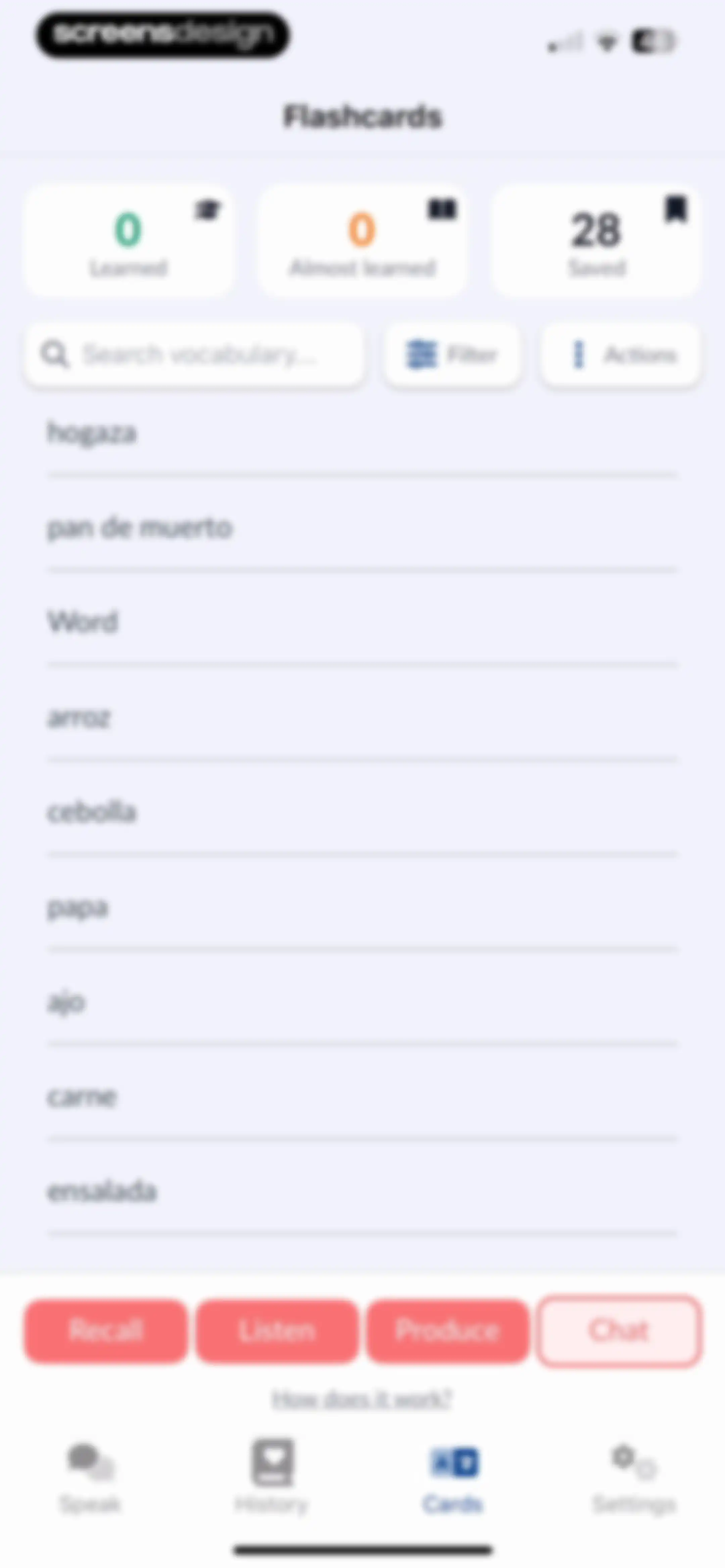 Langua: AI language learning screen 113