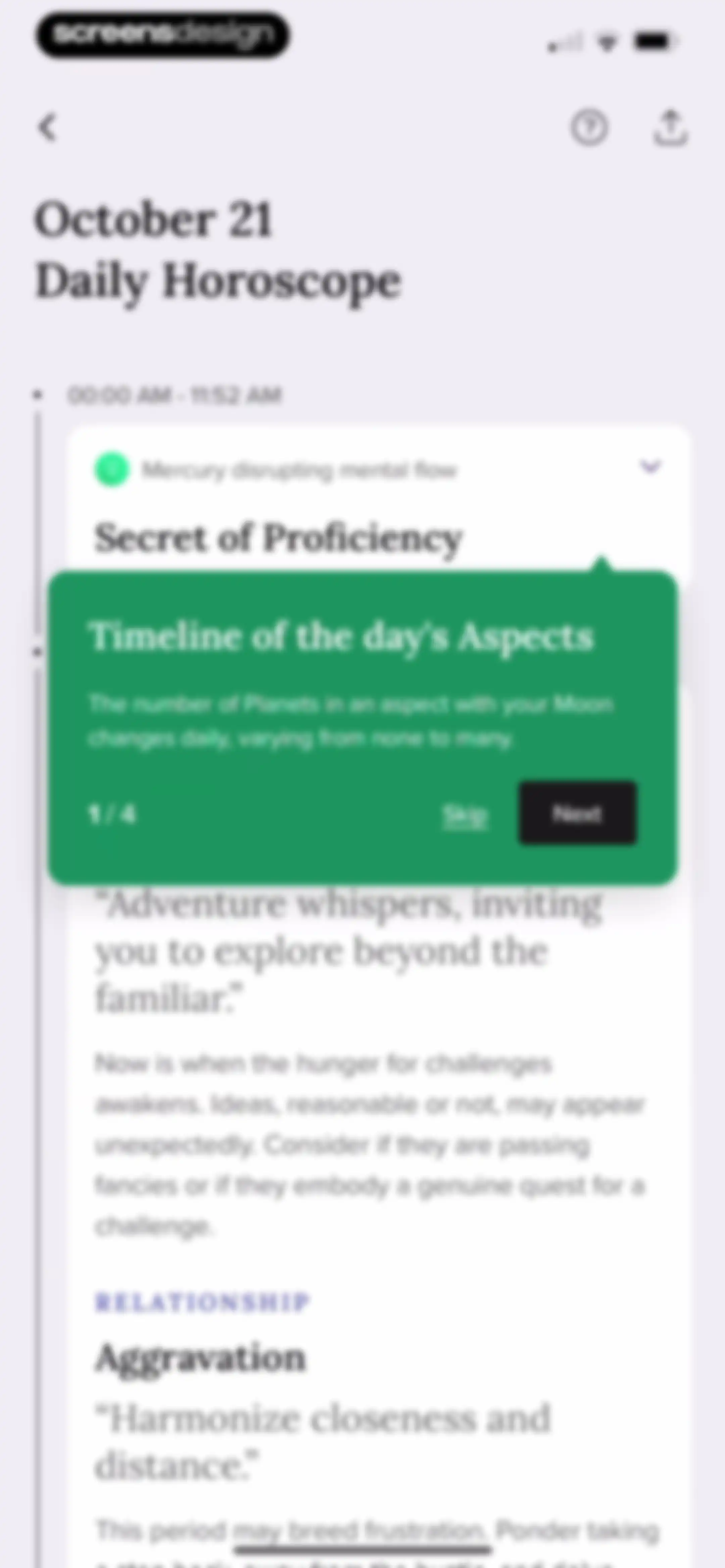 FORCETELLER: Daily Horoscope screen 50