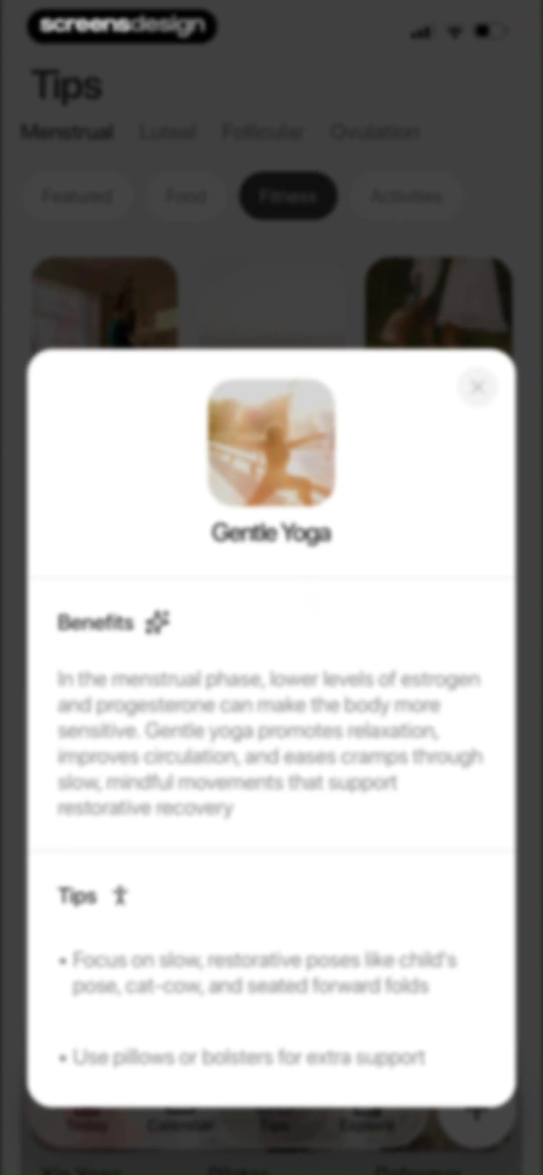 Harmony: Cycle Syncing, Period screen 87