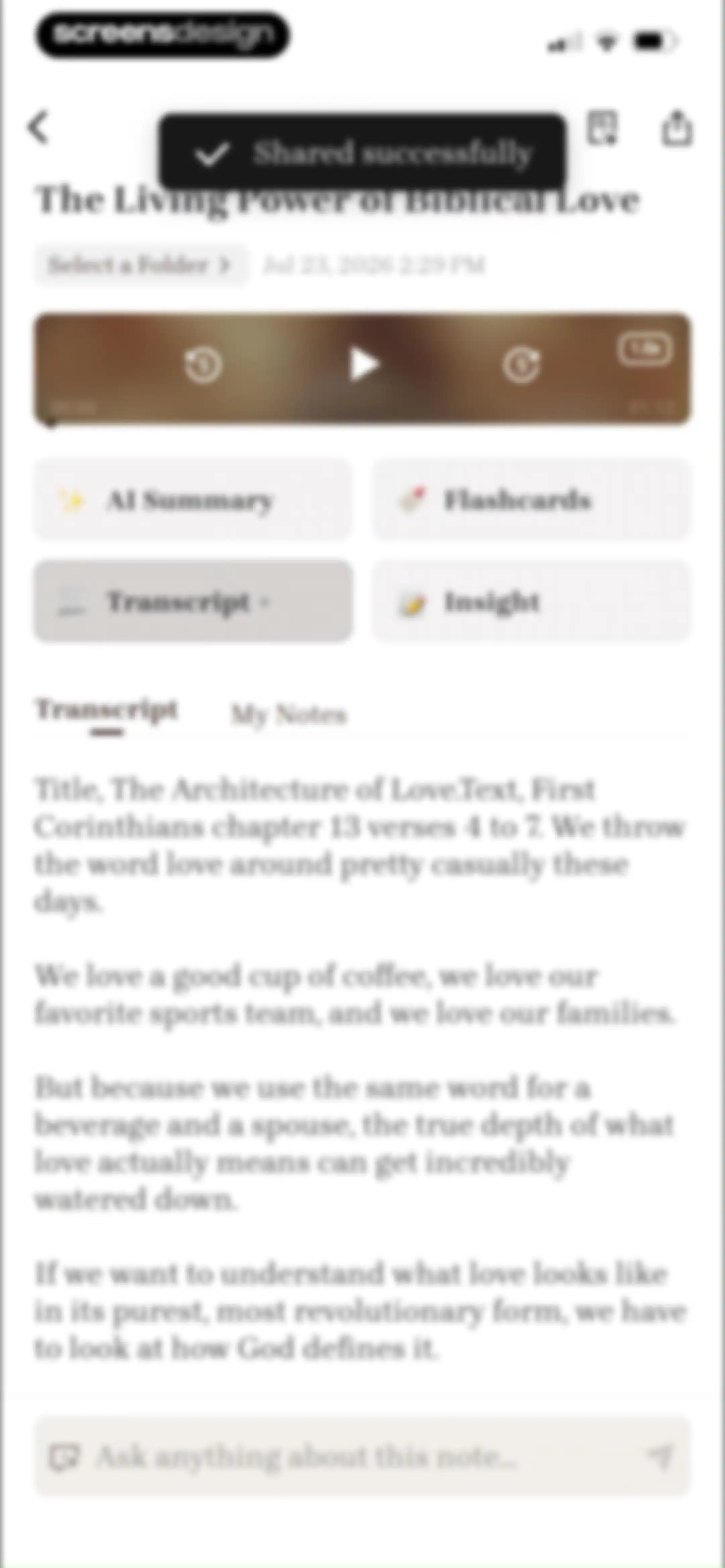 Bible Note: Sermon Notes screen 67