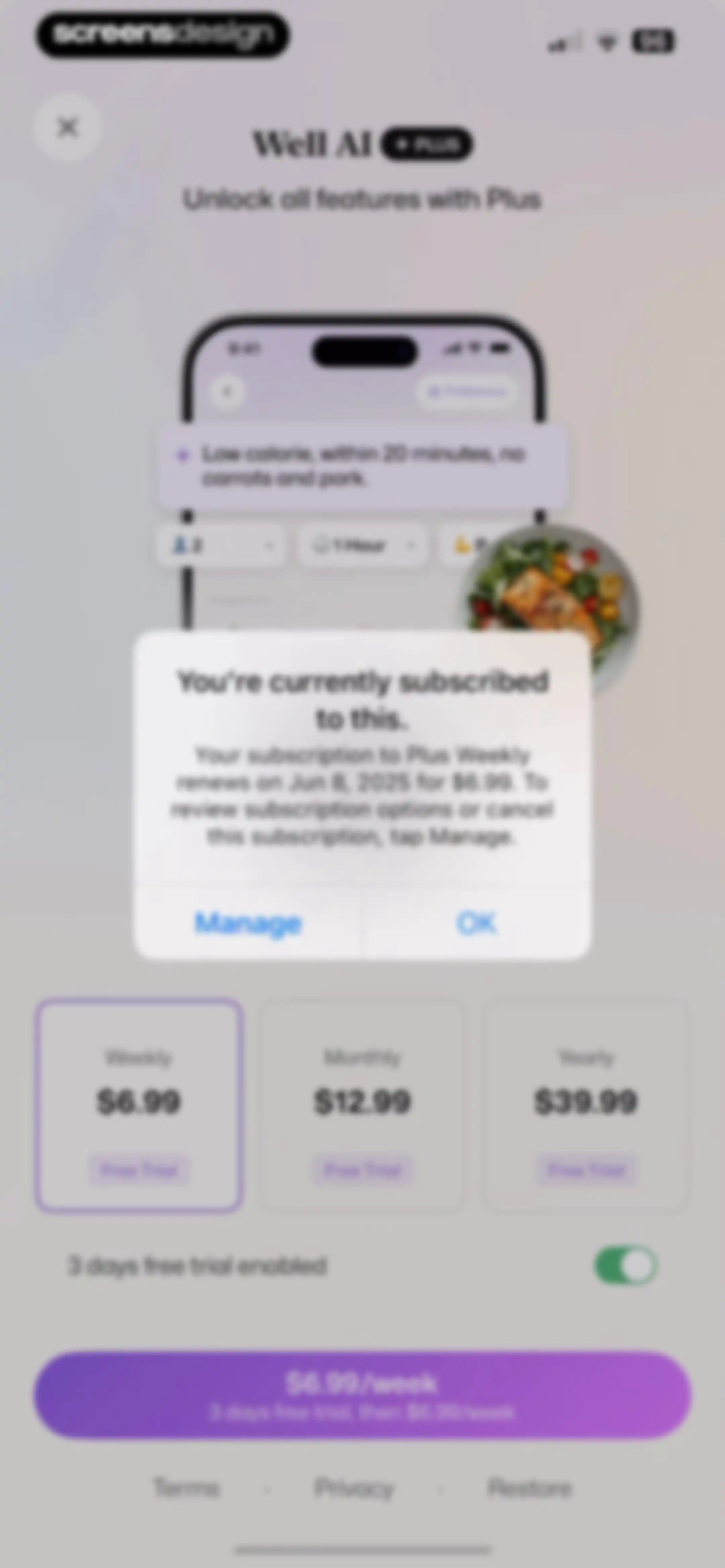 Well AI: Improve Well-being screen 137