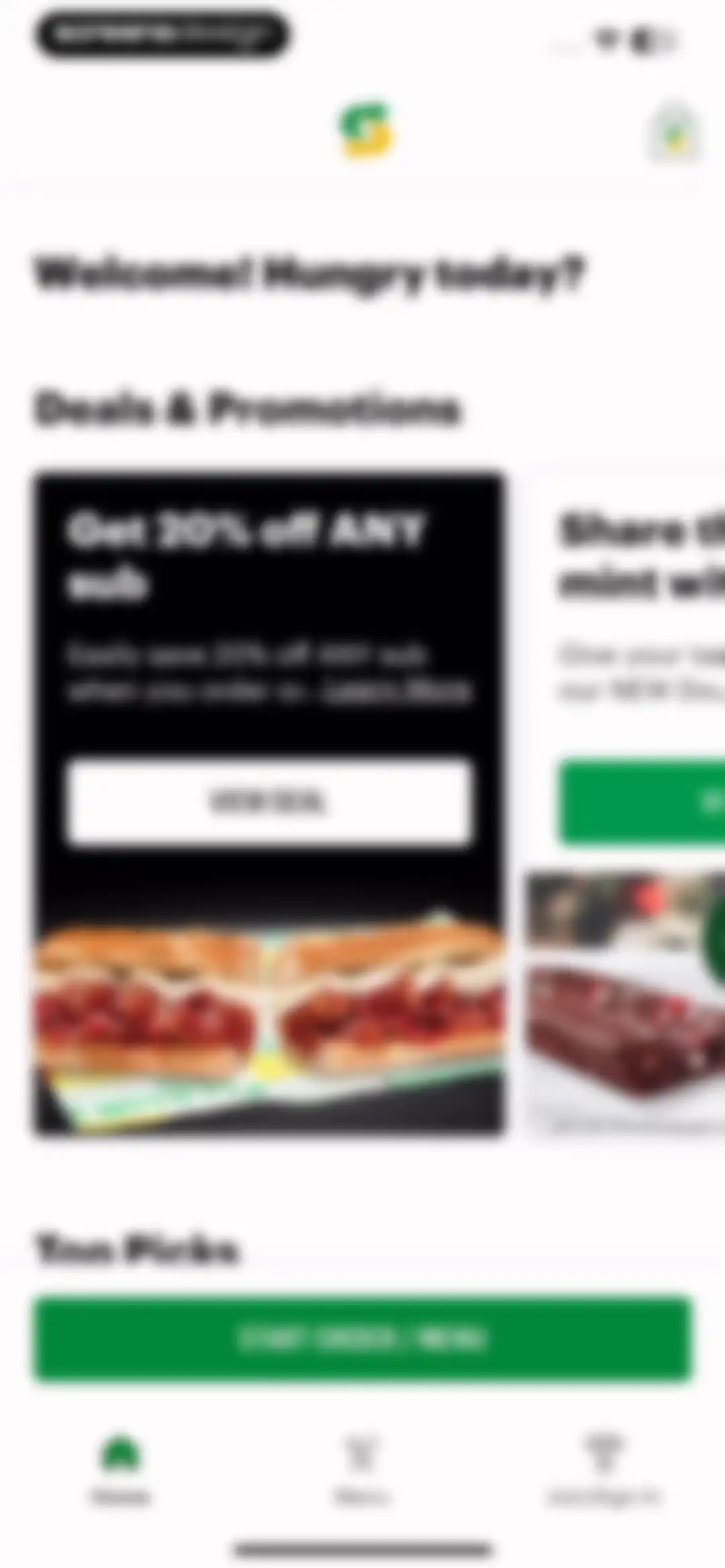 Subway® screen 10