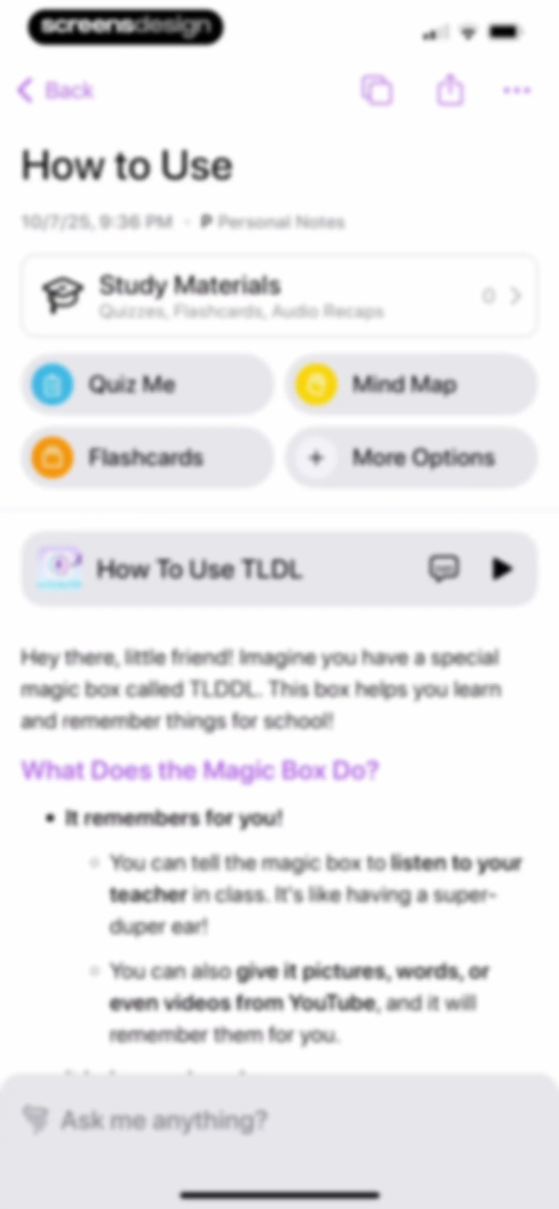 TLDL: AI Lecture Note Taker screen 103