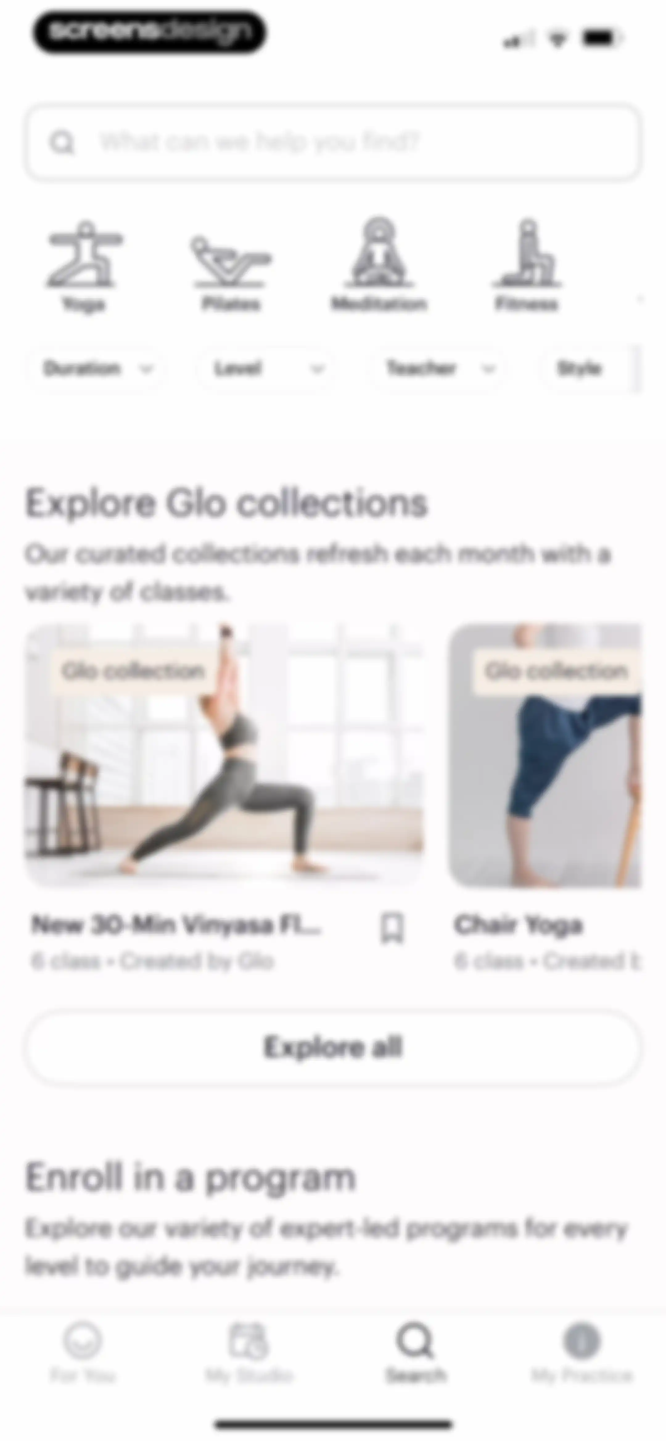 Glo | Yoga and Meditation App screen 22