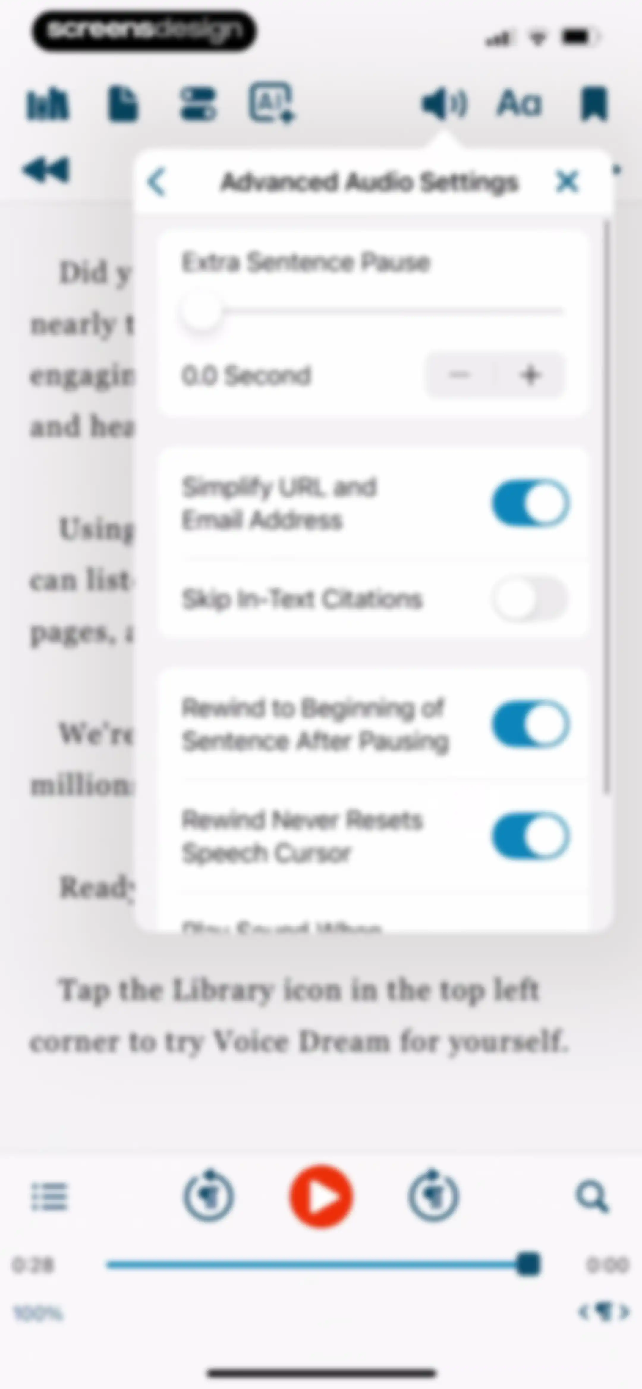 Voice Dream - Natural Reader screen 19