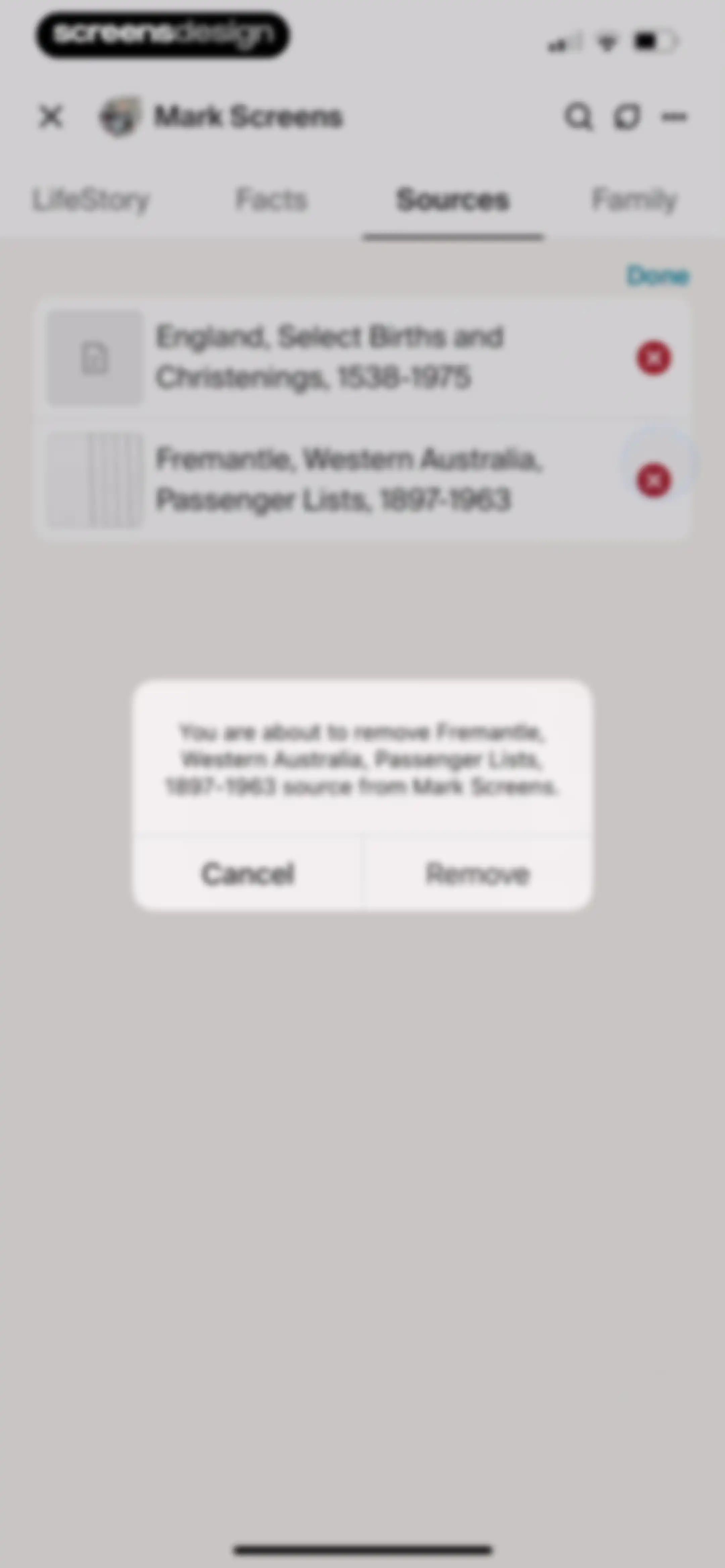 Ancestry: Family History & DNA screen 116