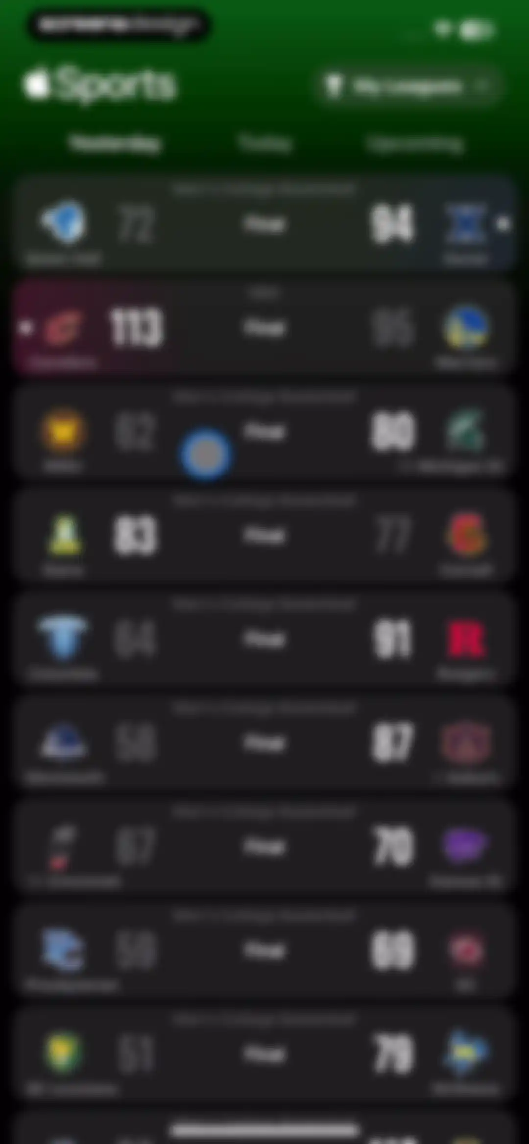 Apple Sports screen 17