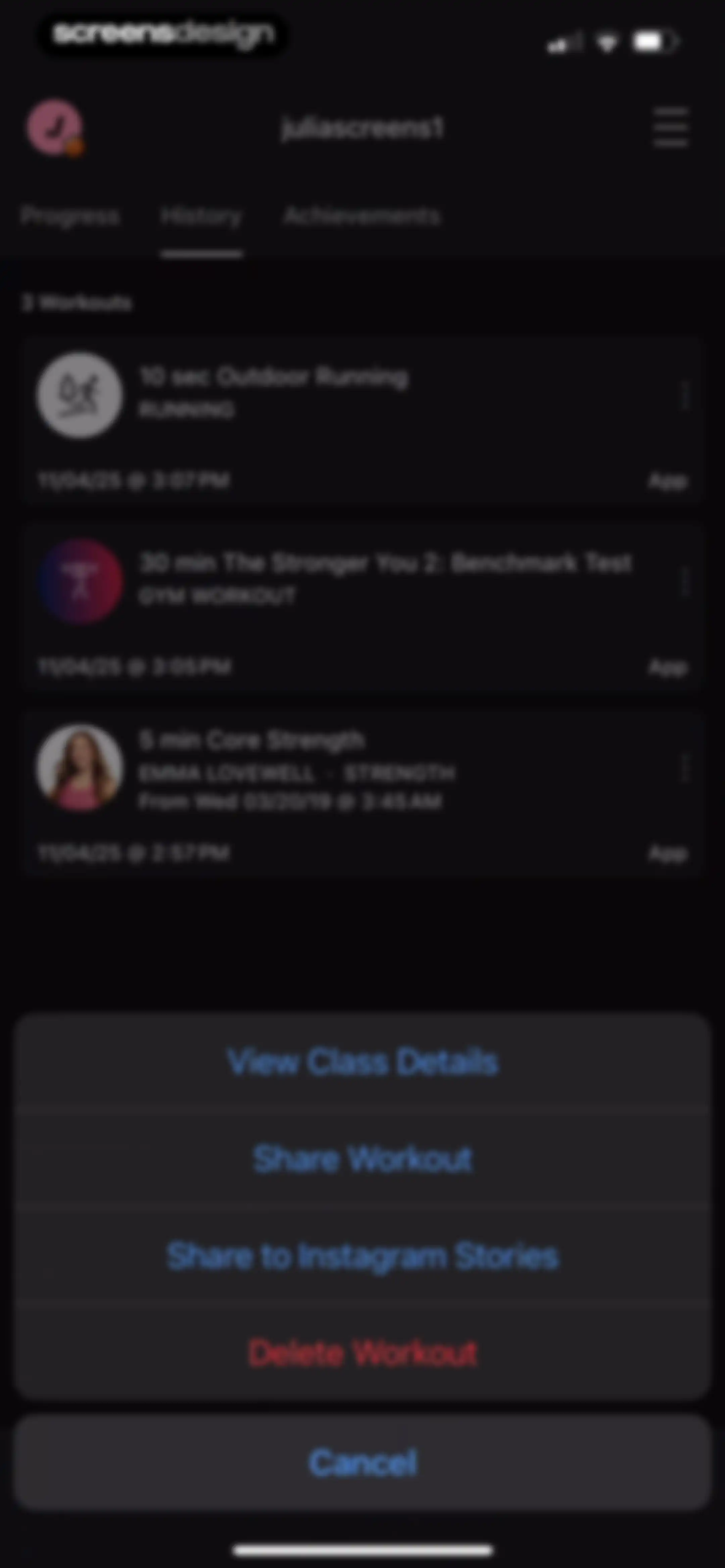 Peloton: Fitness & Workouts screen 223