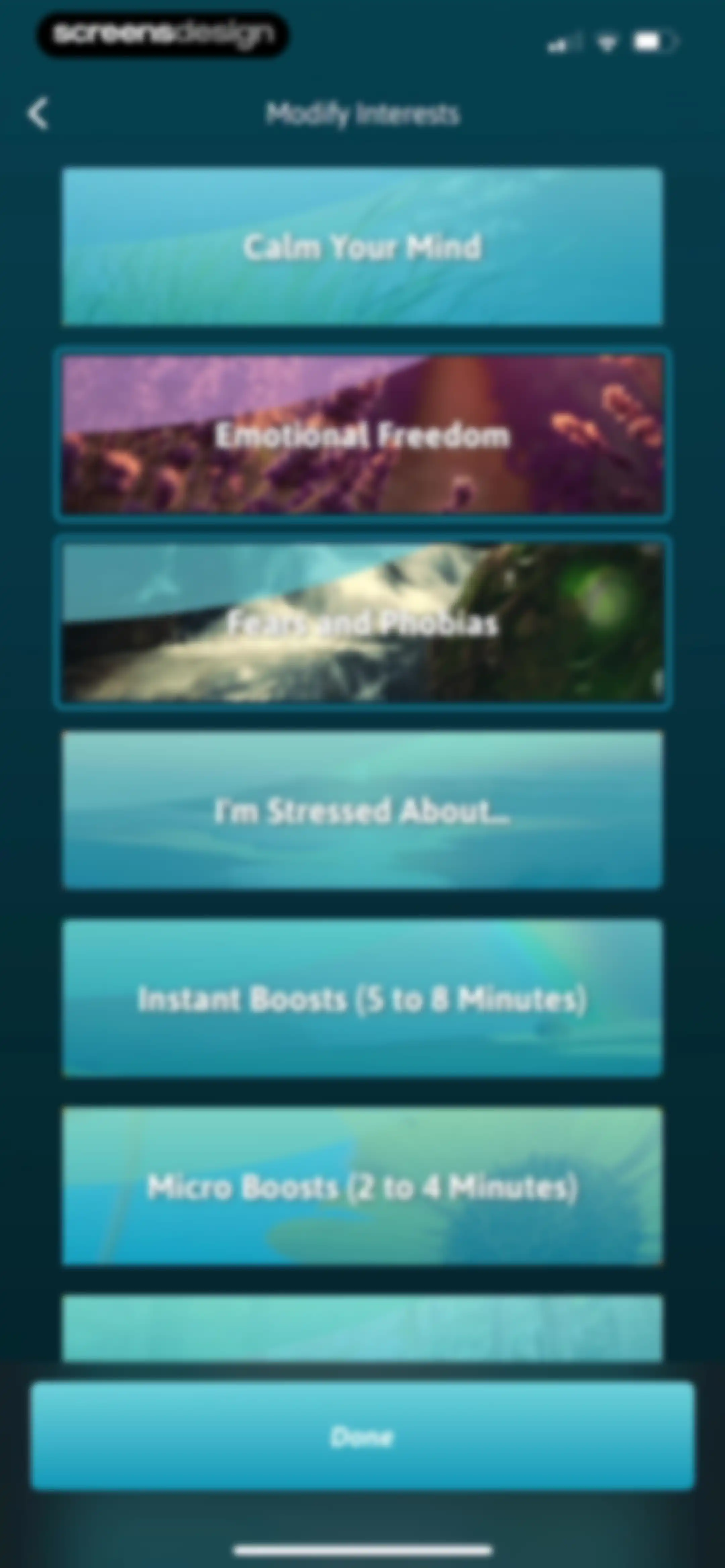 The Tapping Solution screen 99